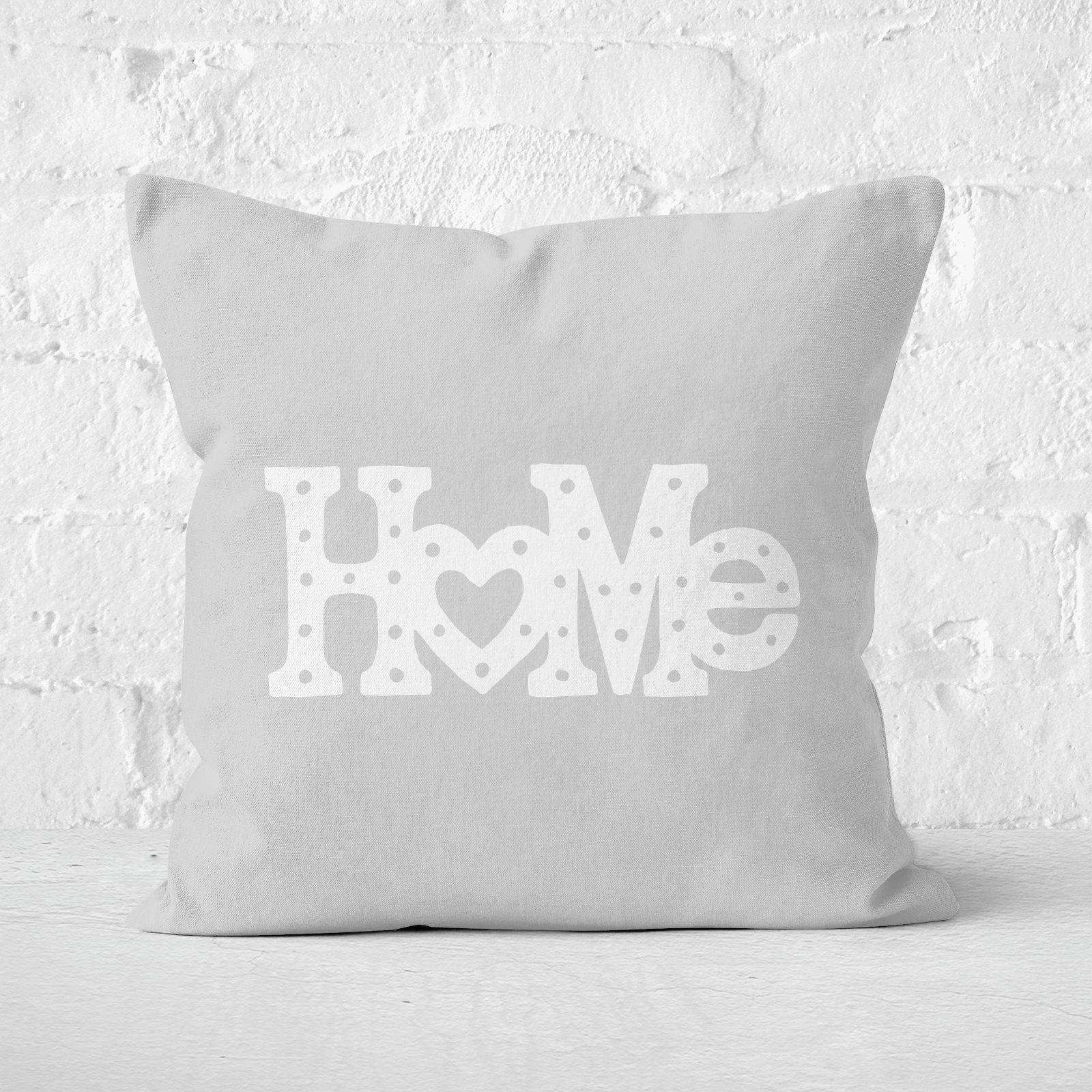 Home Typographic Square Cushion - 60x60cm - Soft Touch