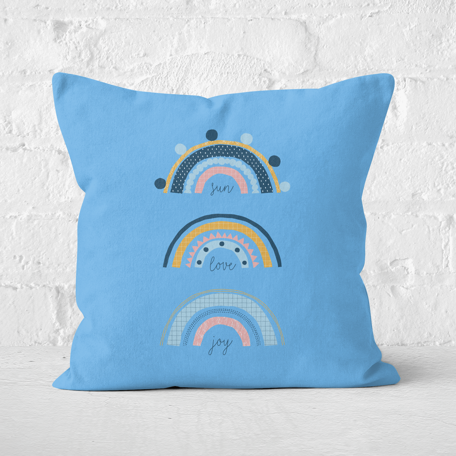 Sun Love Joy Square Cushion - 60x60cm - Soft Touch