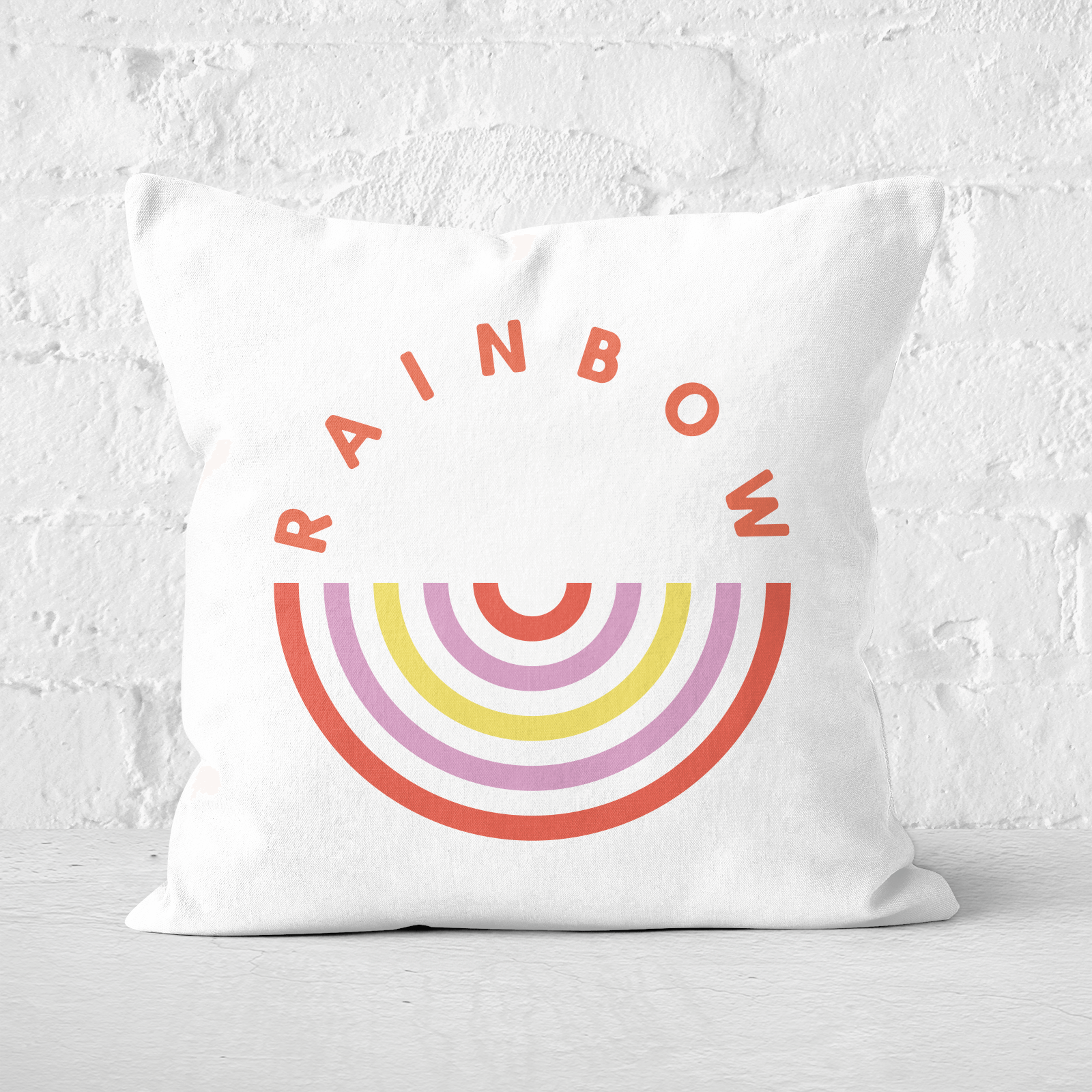 Upside Down Rainbow Square Cushion - 60x60cm - Soft Touch