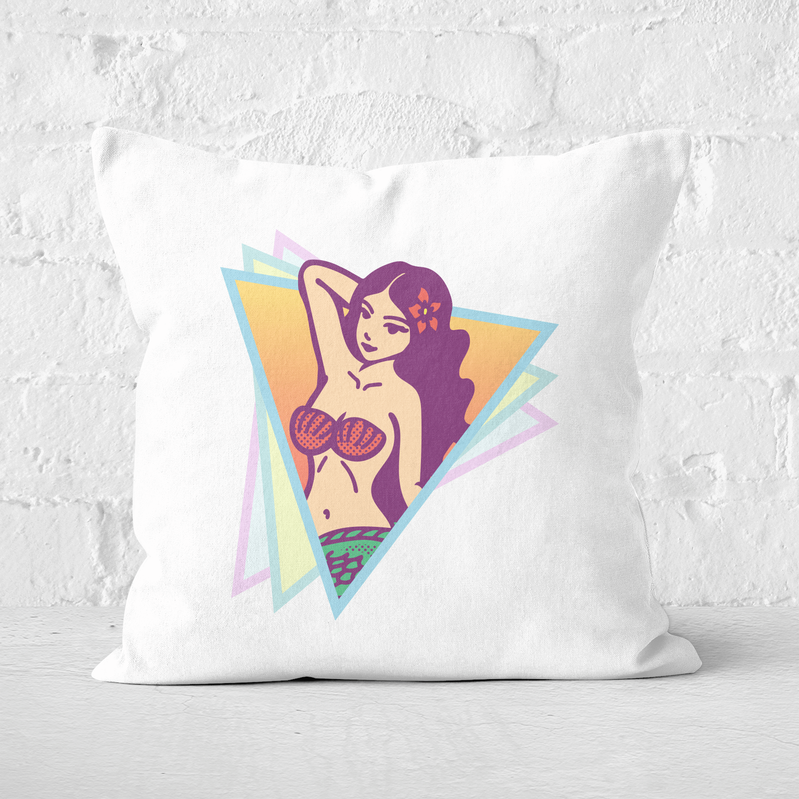 Mermaid Summer Square Cushion - 60x60cm - Soft Touch