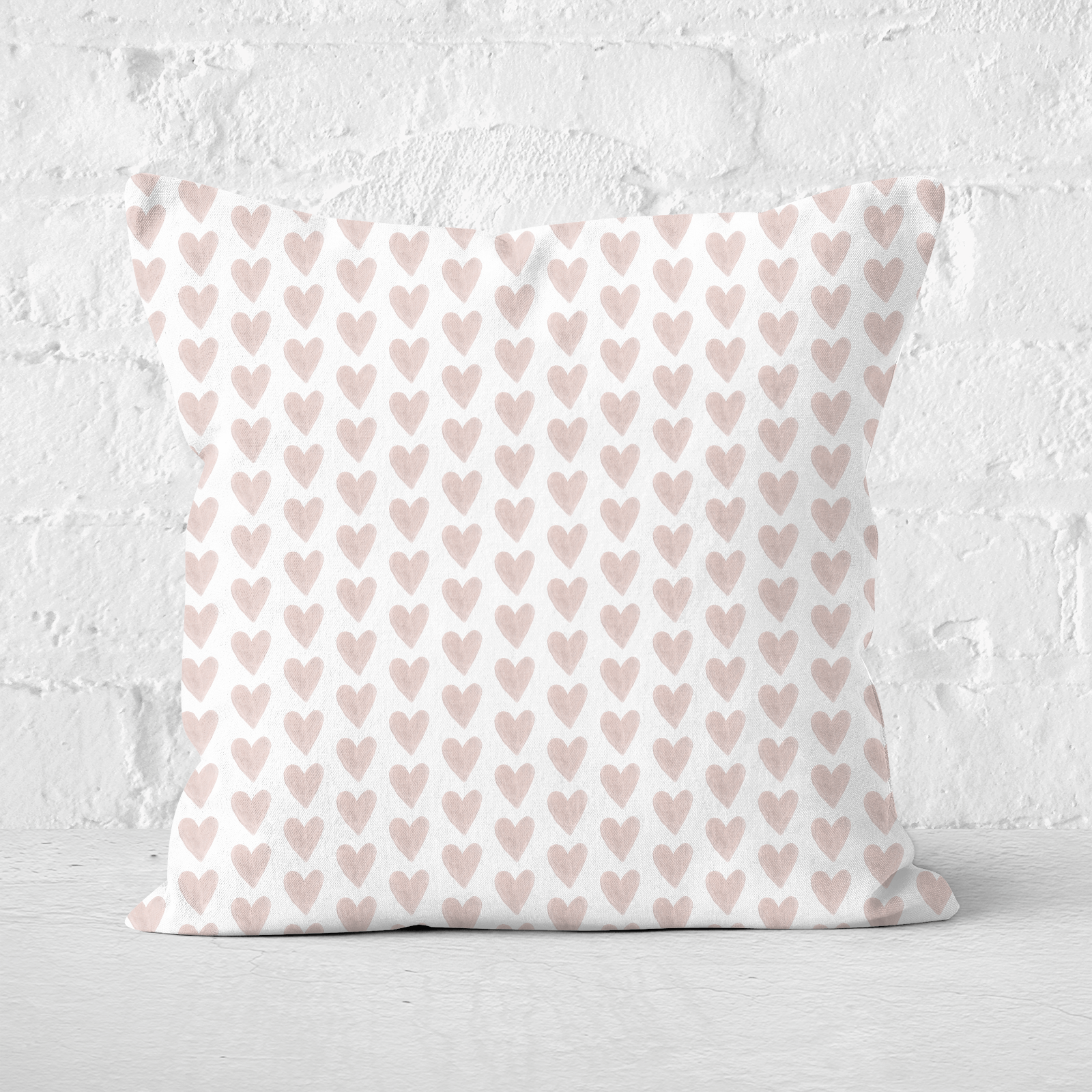 Pink Hearts Square Cushion - 60x60cm - Soft Touch