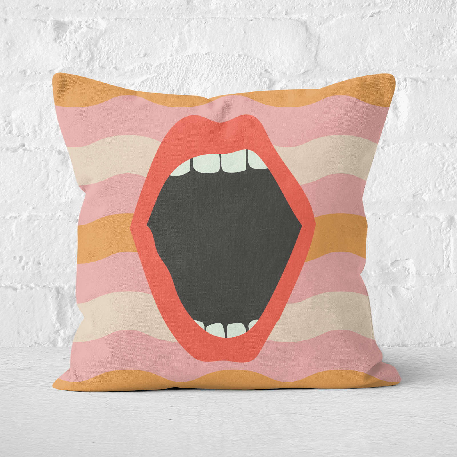 Scream Square Cushion - 60x60cm - Soft Touch