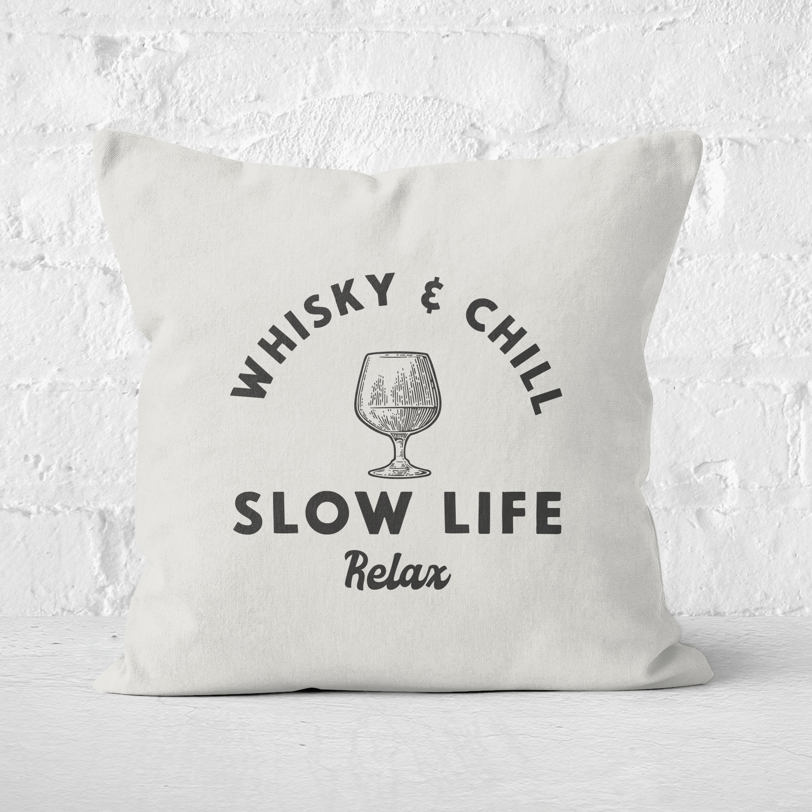 Whisky And Chill Square Cushion - 60x60cm - Soft Touch