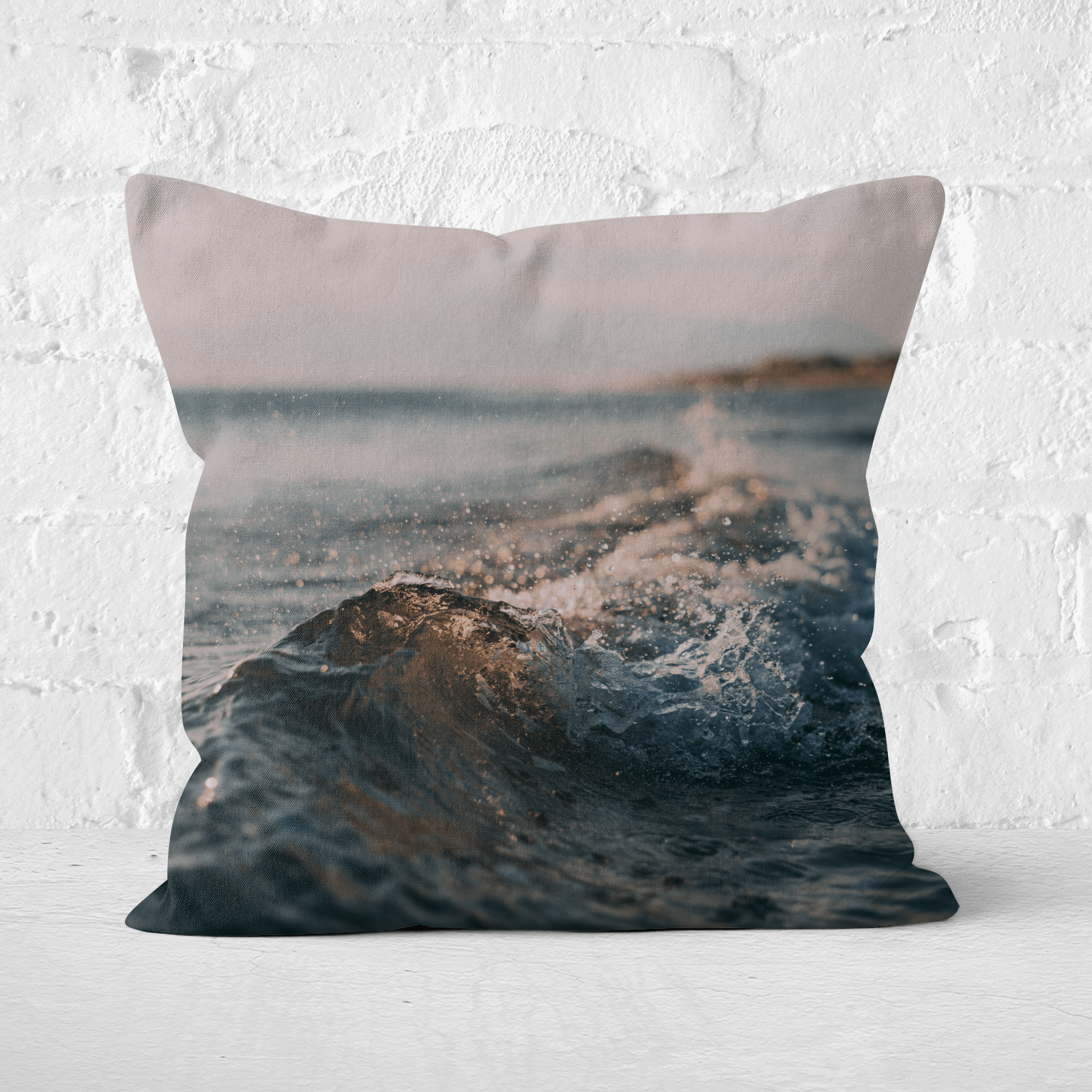 Crashing Wave Square Cushion - 60x60cm - Soft Touch