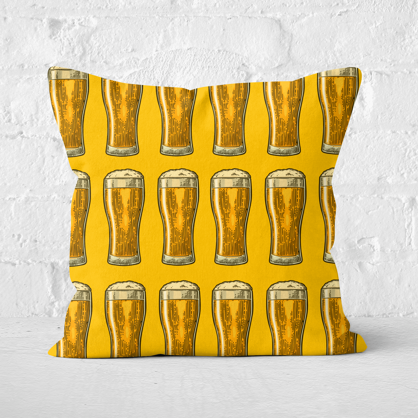 Beers Square Cushion - 60x60cm - Soft Touch