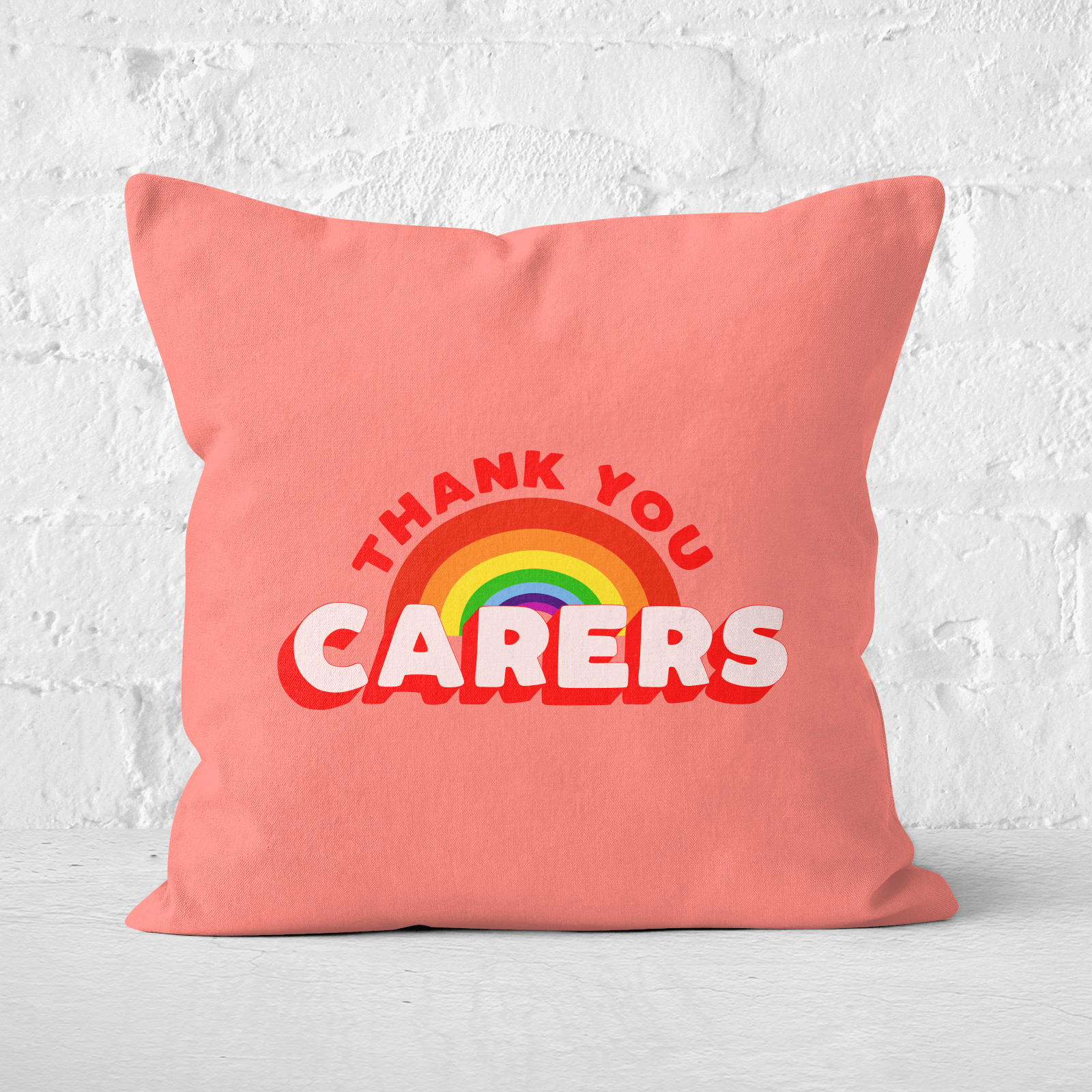 Thank You Carers Square Cushion - 60x60cm - Soft Touch
