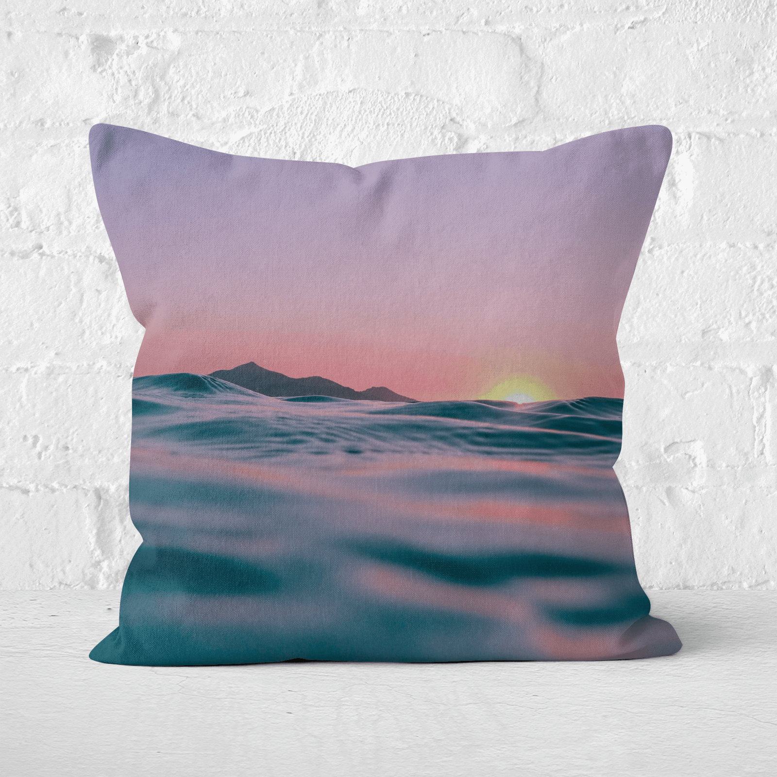 Sunset With Water Square Cushion - 60x60cm - Soft Touch