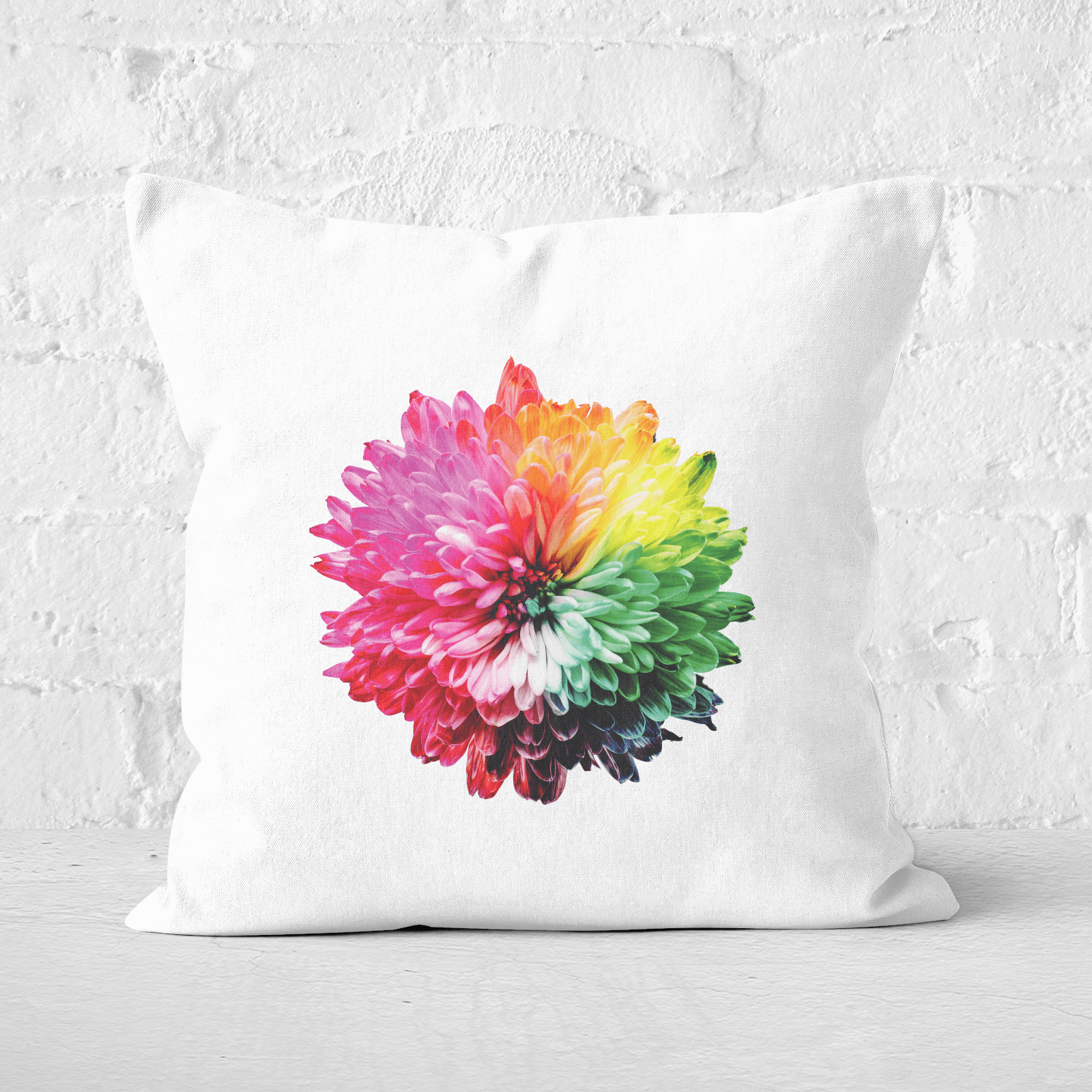 Fluro Flower Square Cushion - 60x60cm - Soft Touch