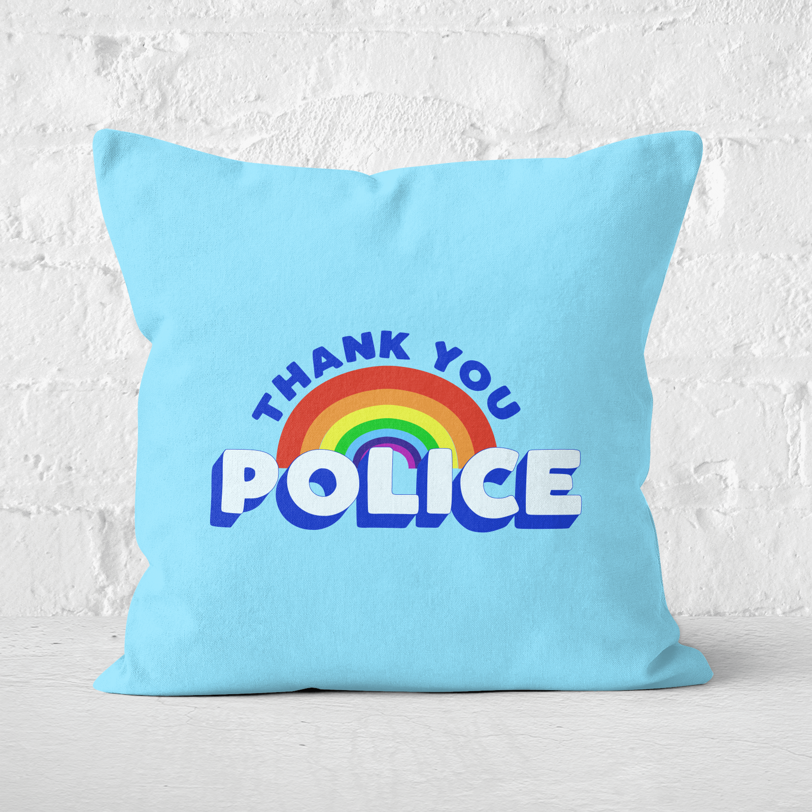Thank You Police Square Cushion - 60x60cm - Soft Touch