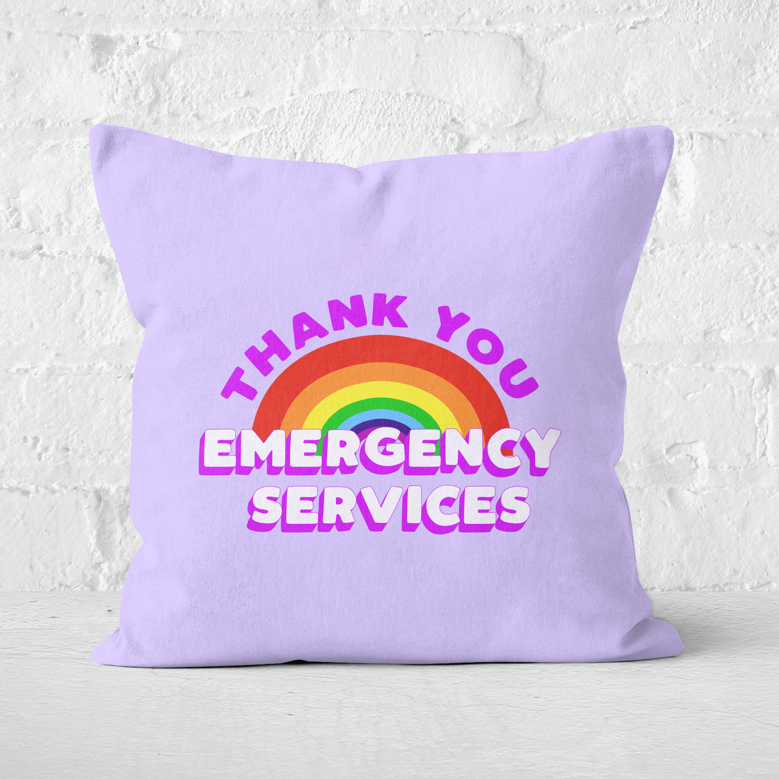 Thank You Emergency Services Square Cushion - 60x60cm - Soft Touch