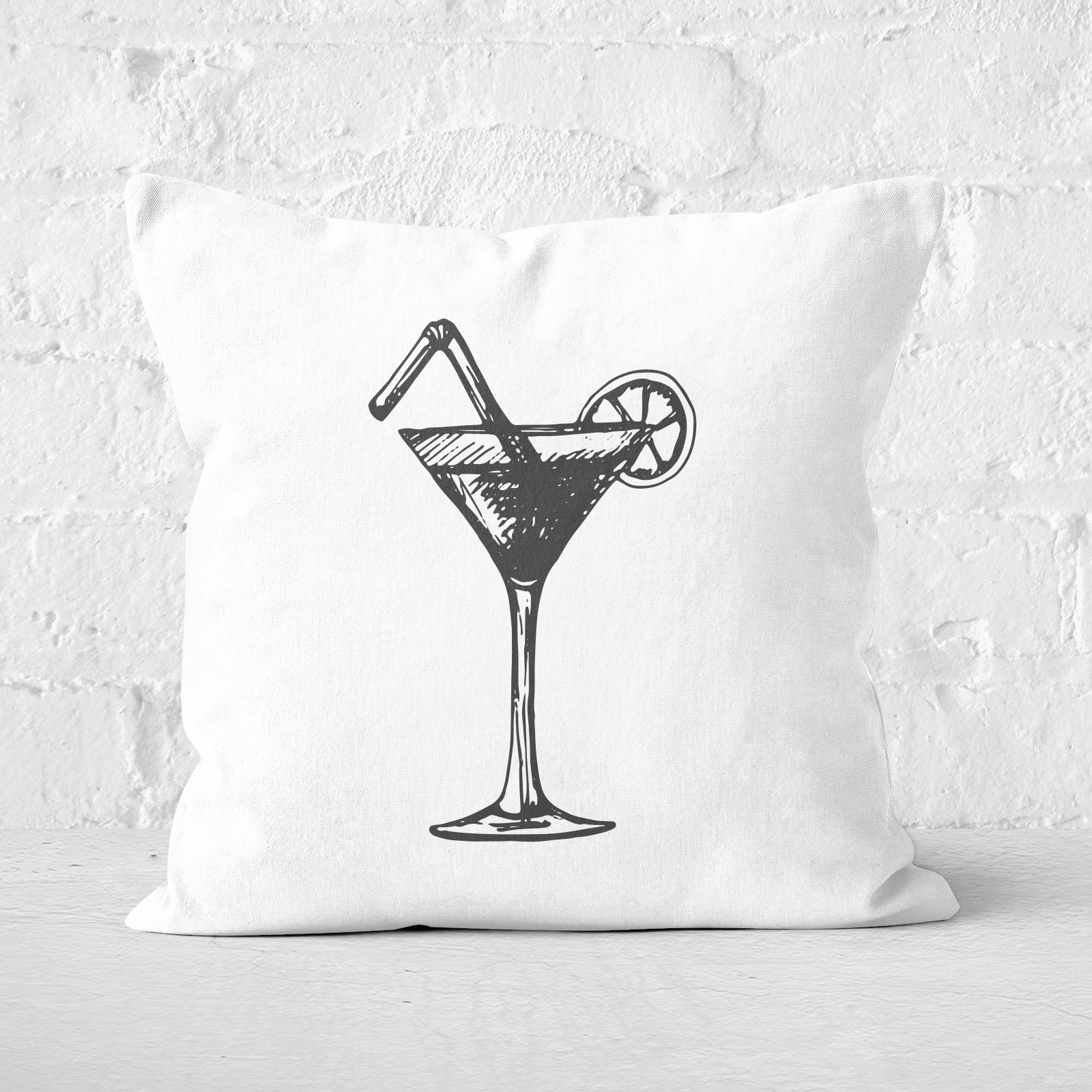 Beach Cocktail Square Cushion - 60x60cm - Soft Touch
