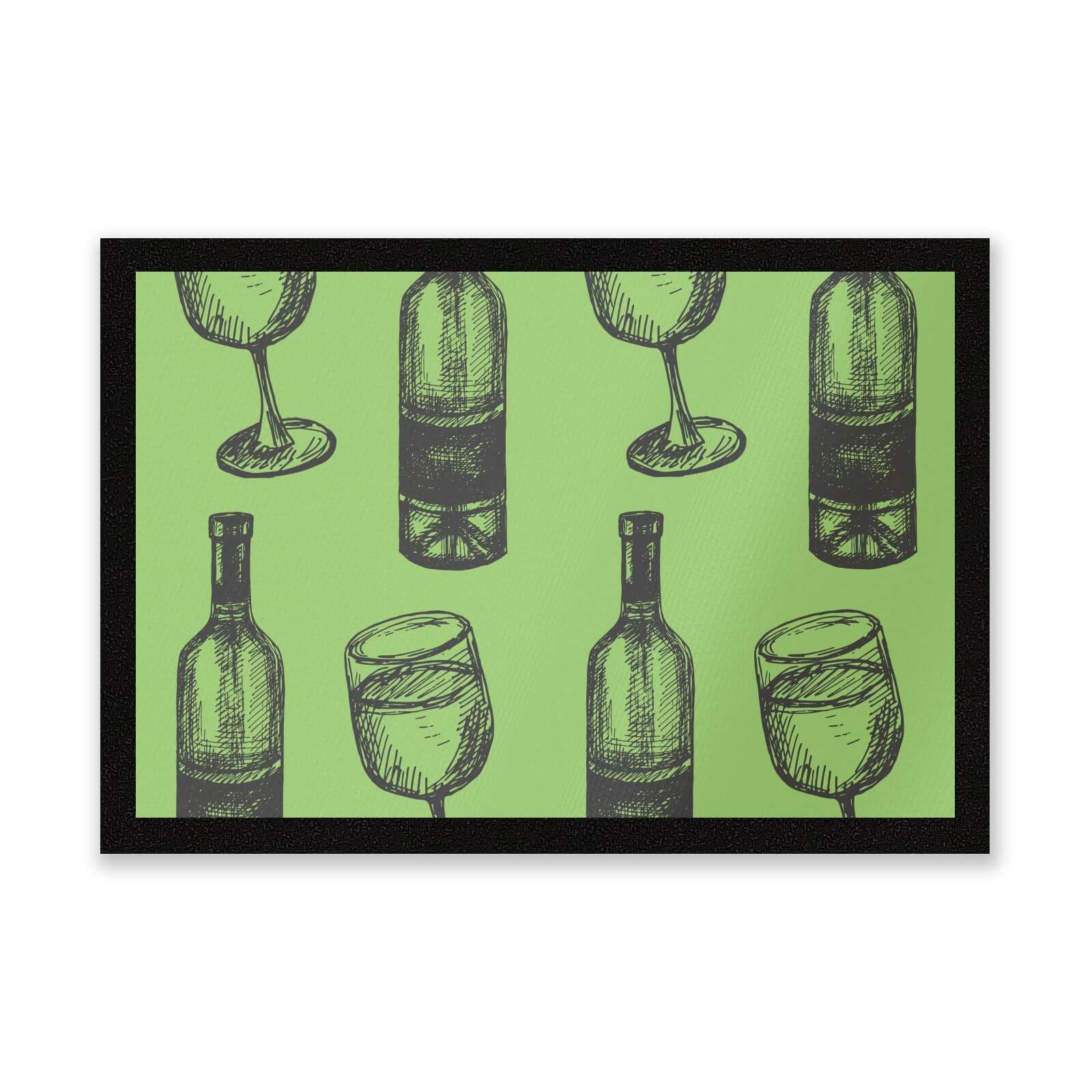 White Wine And Bottle Entrance Mat