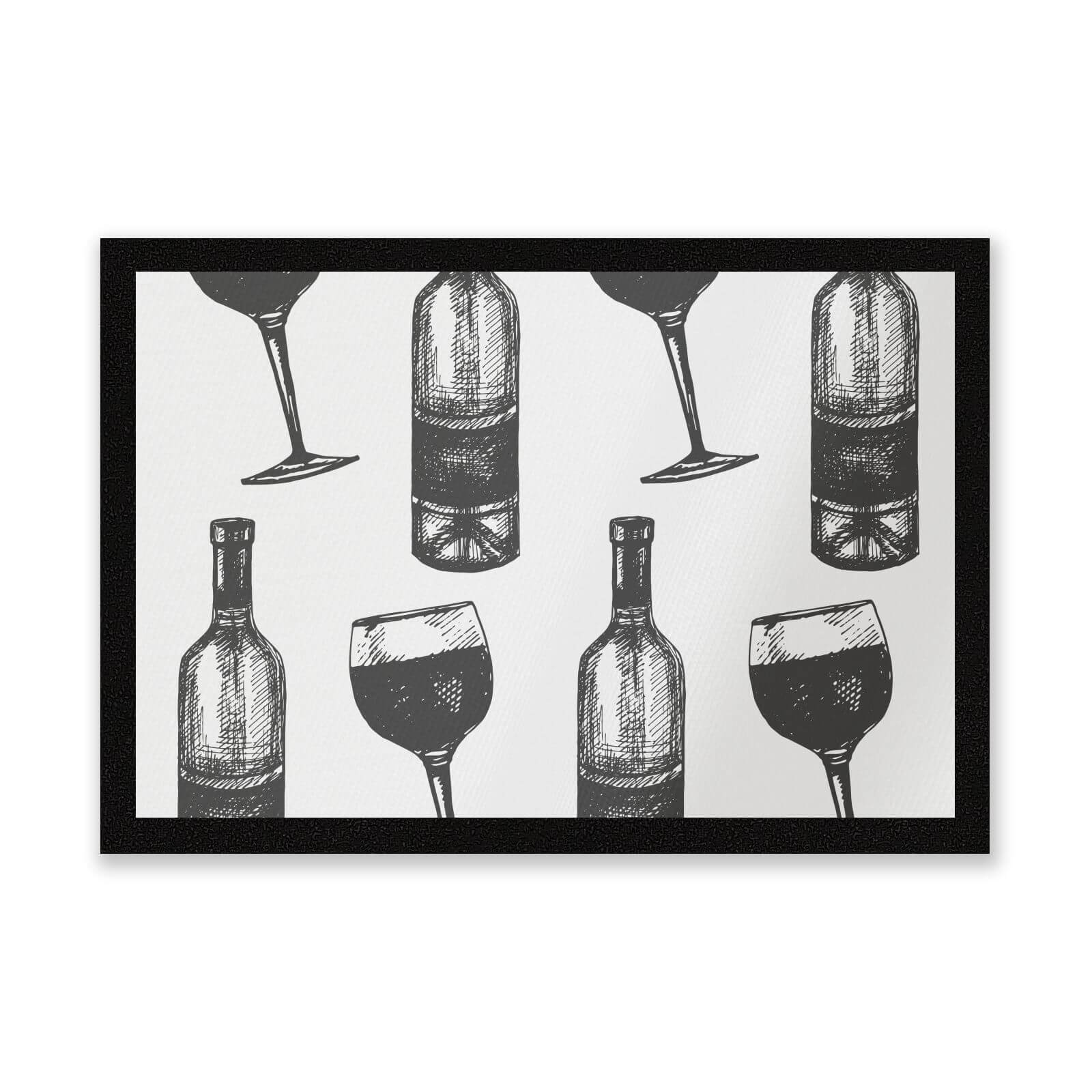 Red Wine And Bottle Entrance Mat