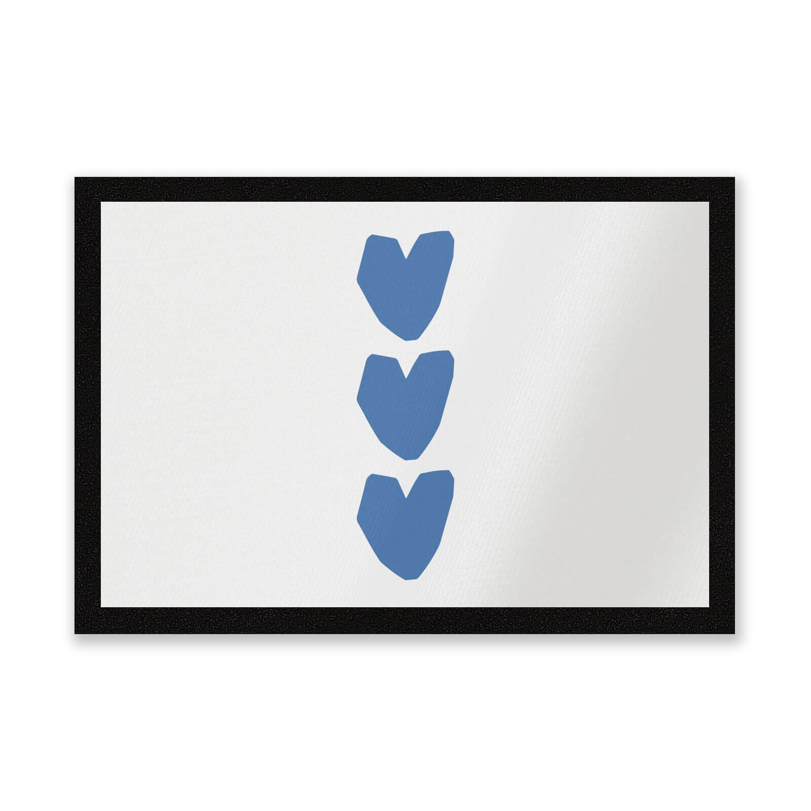 Three Blue Hearts Entrance Mat