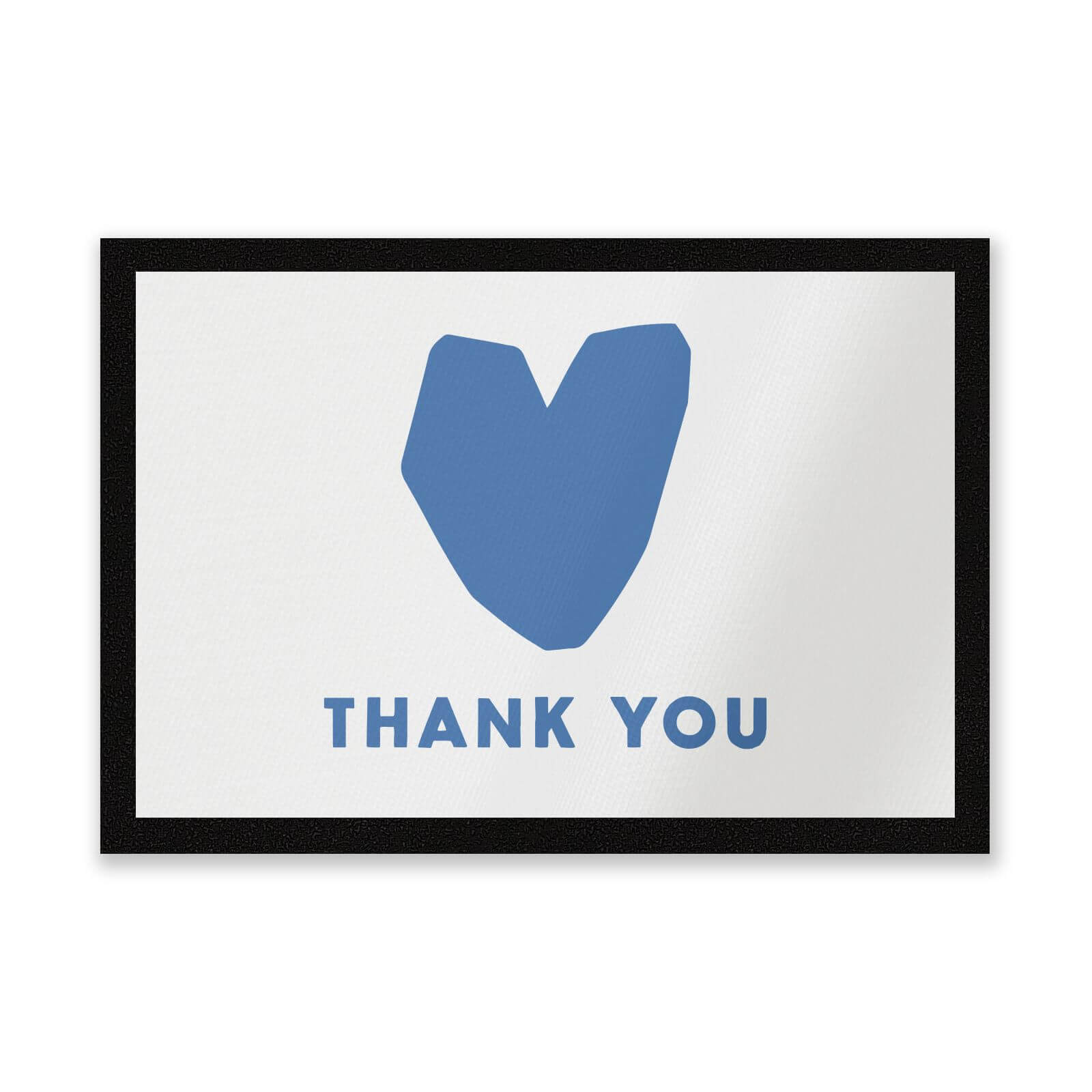 Blue Heart Thank You Entrance Mat