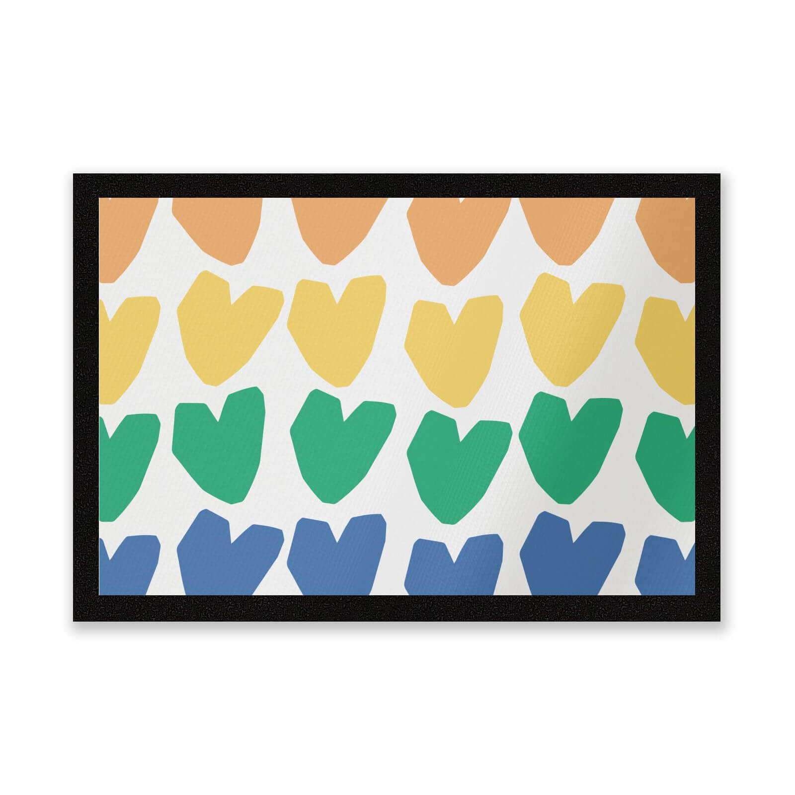 Rainbow Hearts Entrance Mat