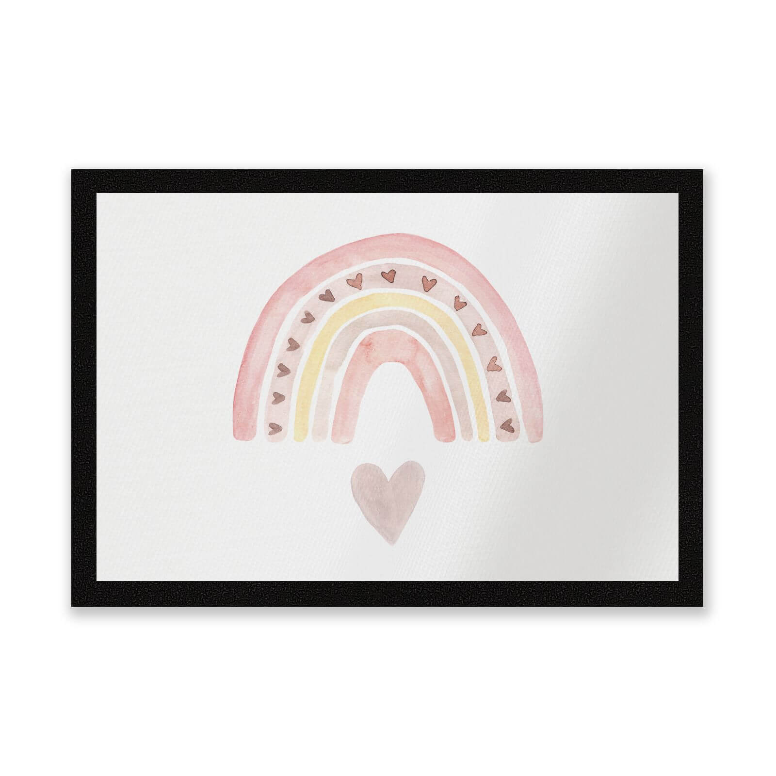 Watercolour Rainbow And Heart Entrance Mat