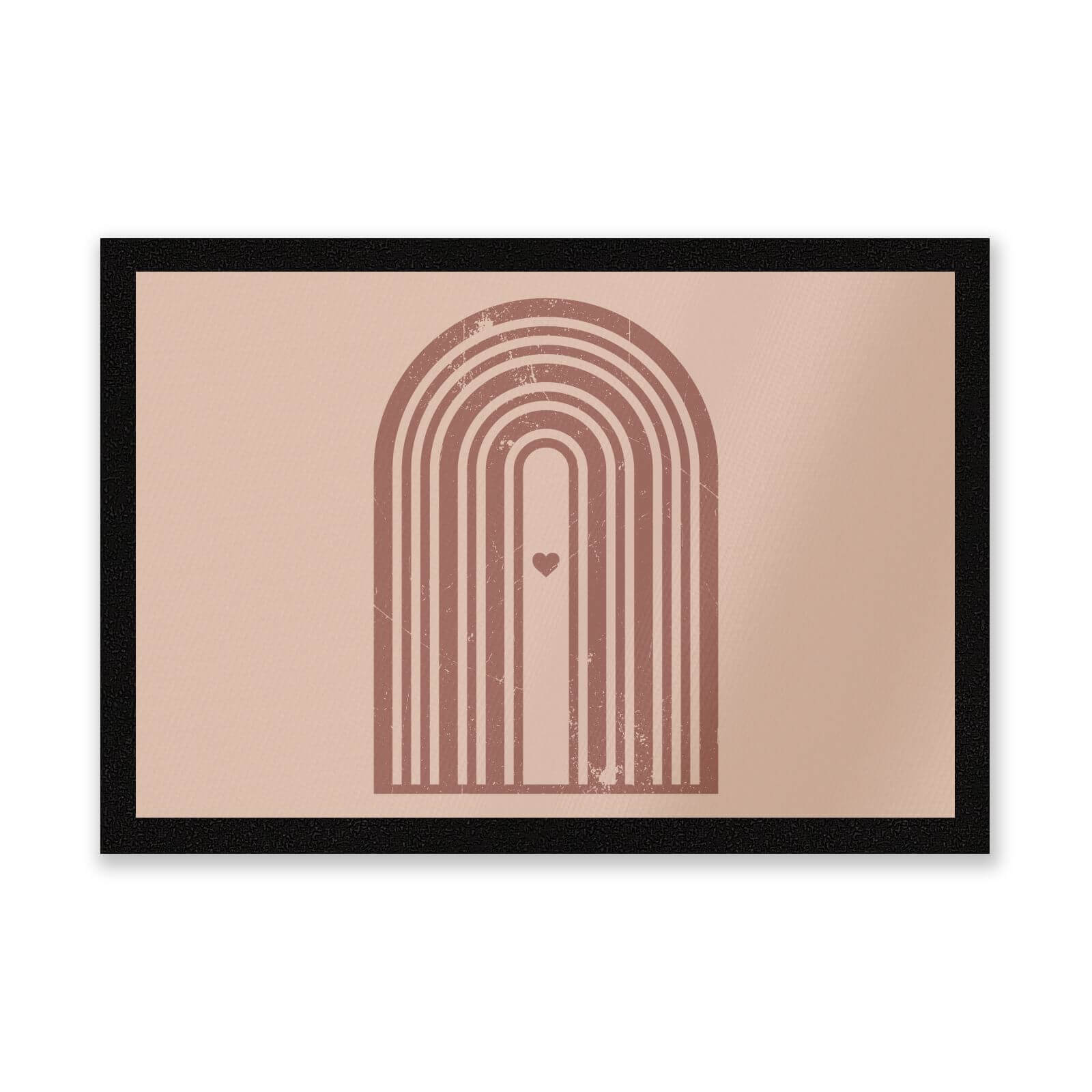 Distressed Rainbow Love Entrance Mat