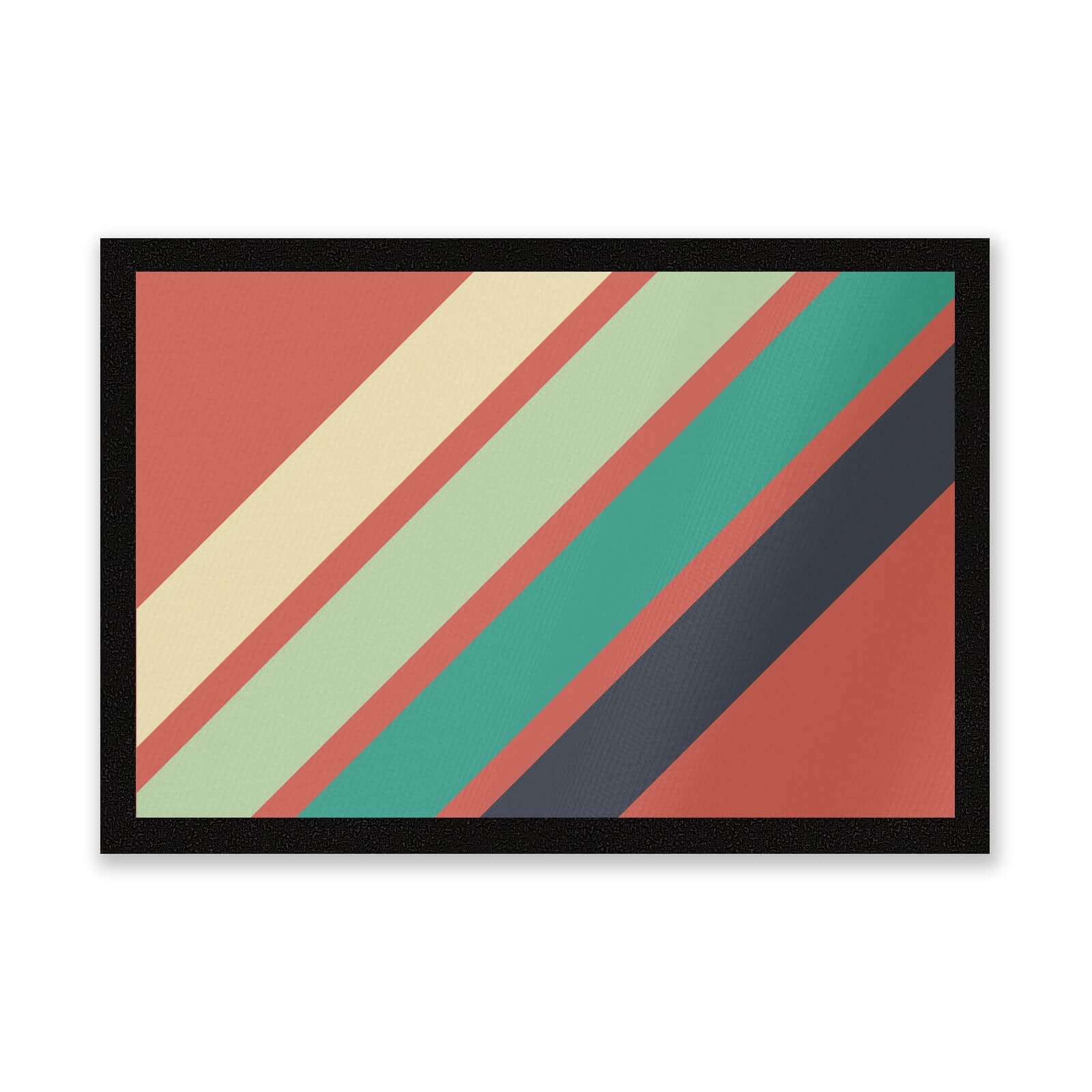 Green Retro Stripe Entrance Mat
