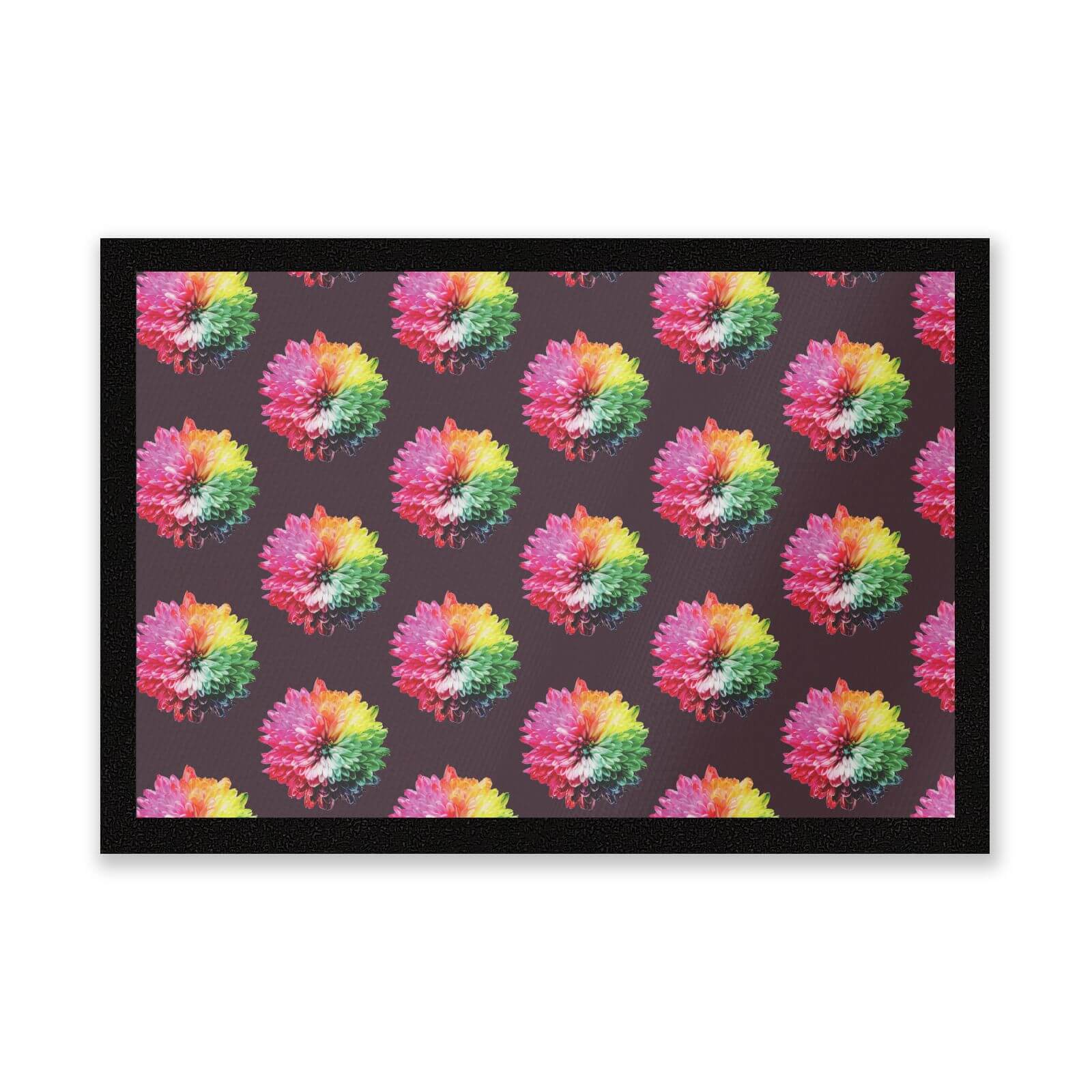 Fluro Flower Pattern Dark Entrance Mat