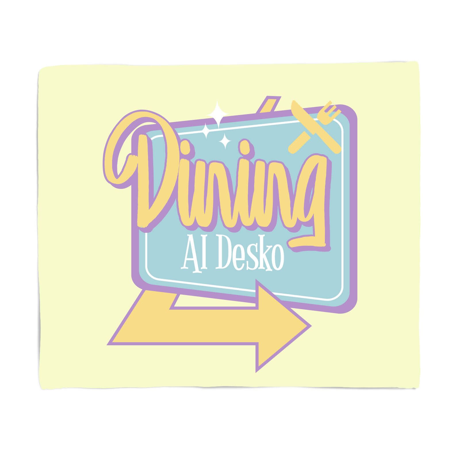 Dining Al Desko 60s Fleece Blanket