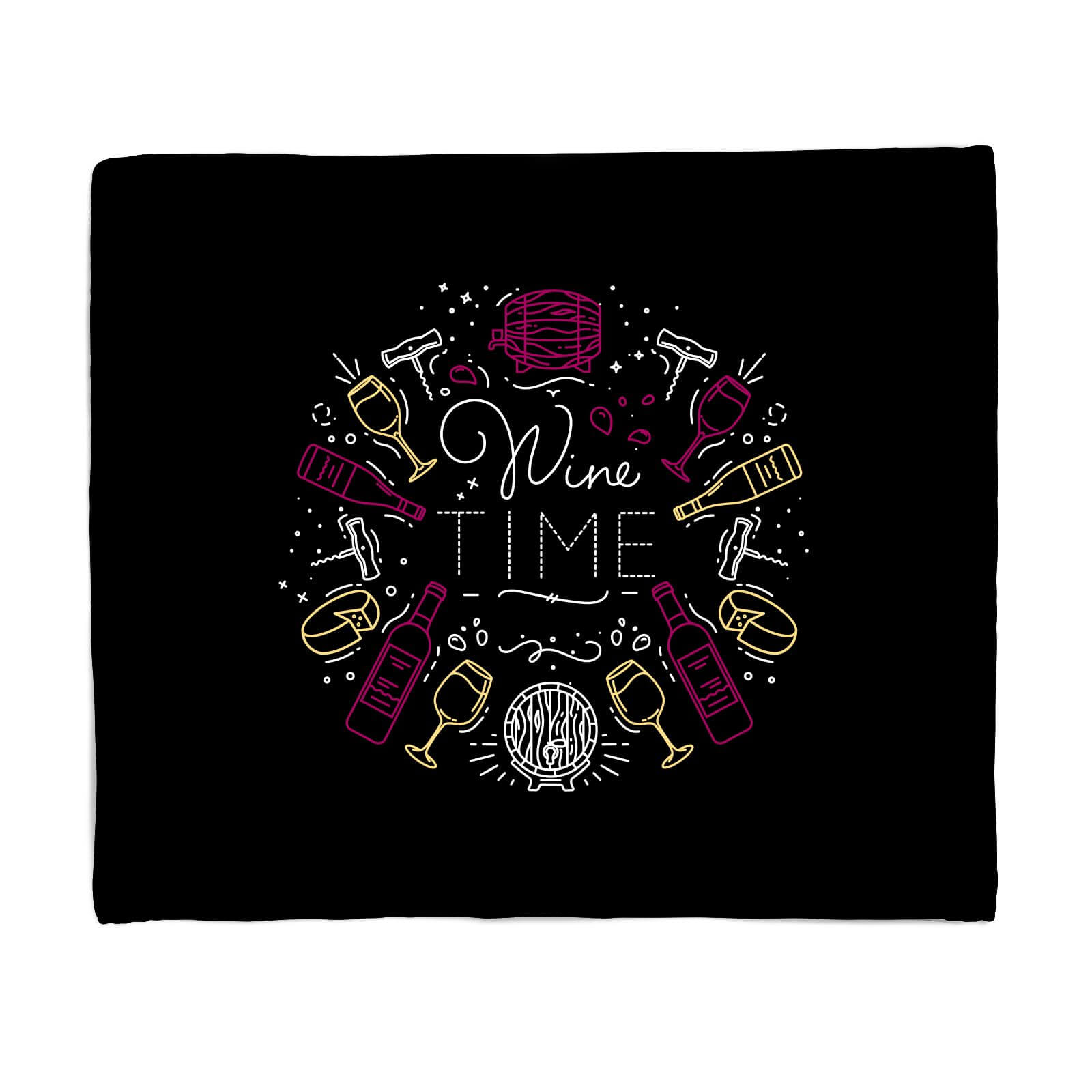 Wine Time Fleece Blanket