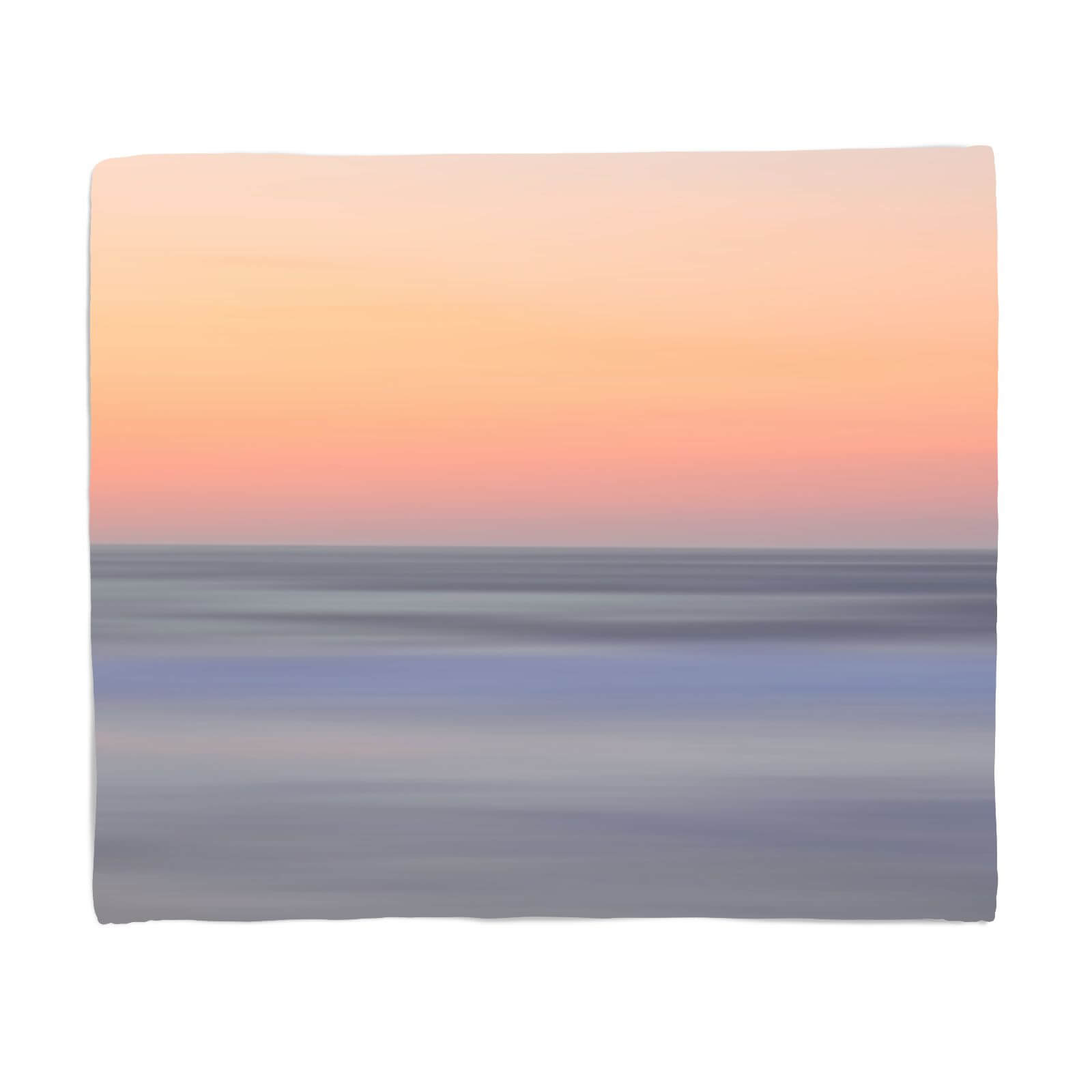 Sunset Orange Blue Fleece Blanket