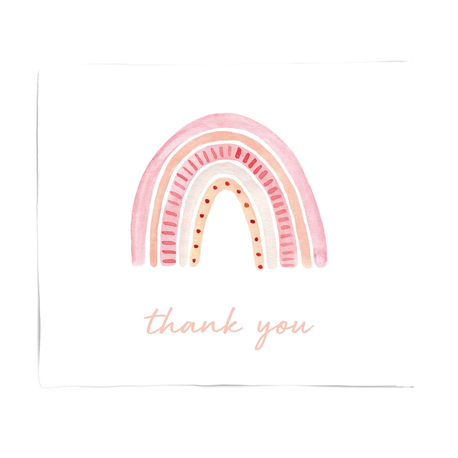 Thank You Pink Rainbow Fleece Blanket