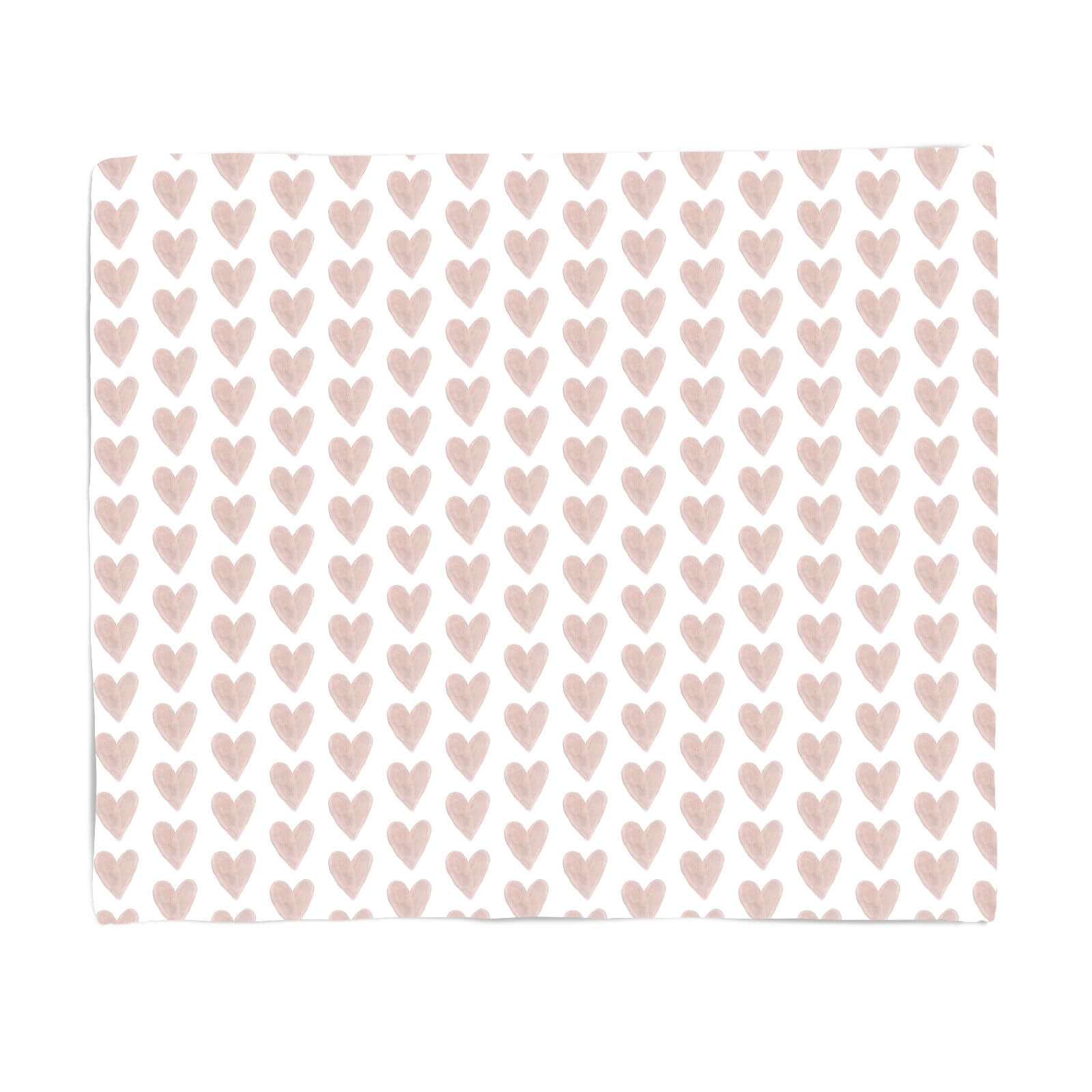 Pink Hearts Fleece Blanket
