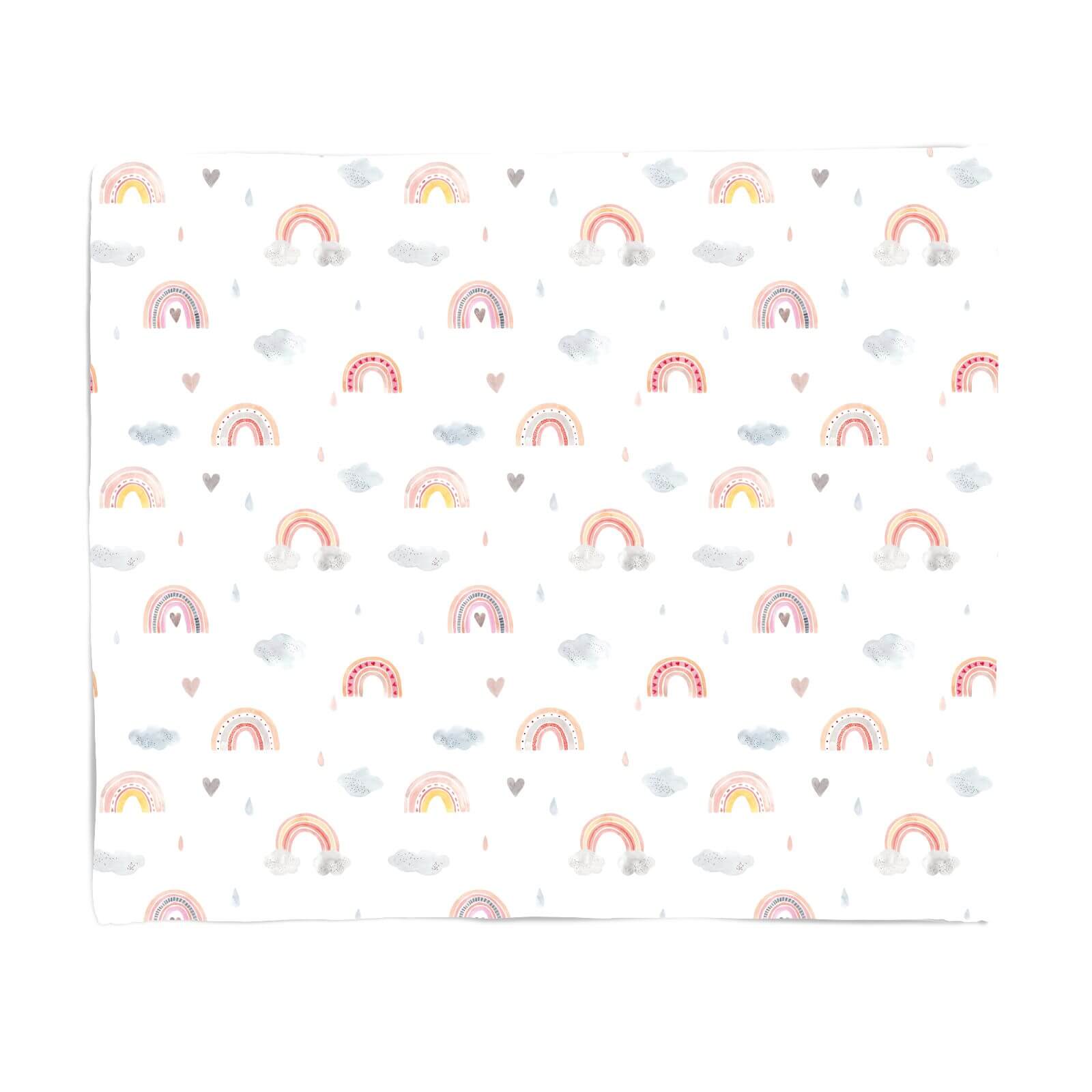 Watercolour Rainbow Pattern Fleece Blanket
