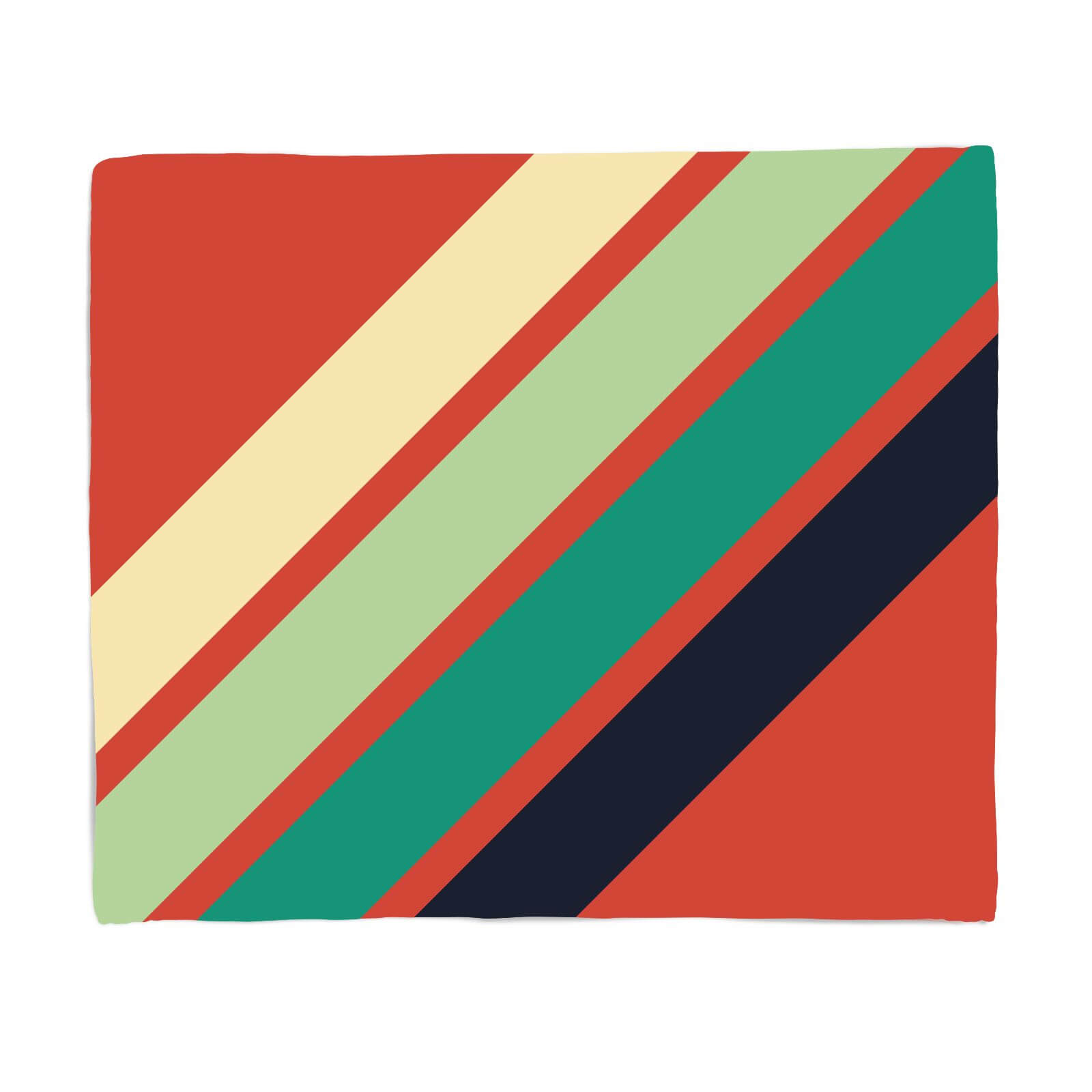 Green Retro Stripe Fleece Blanket