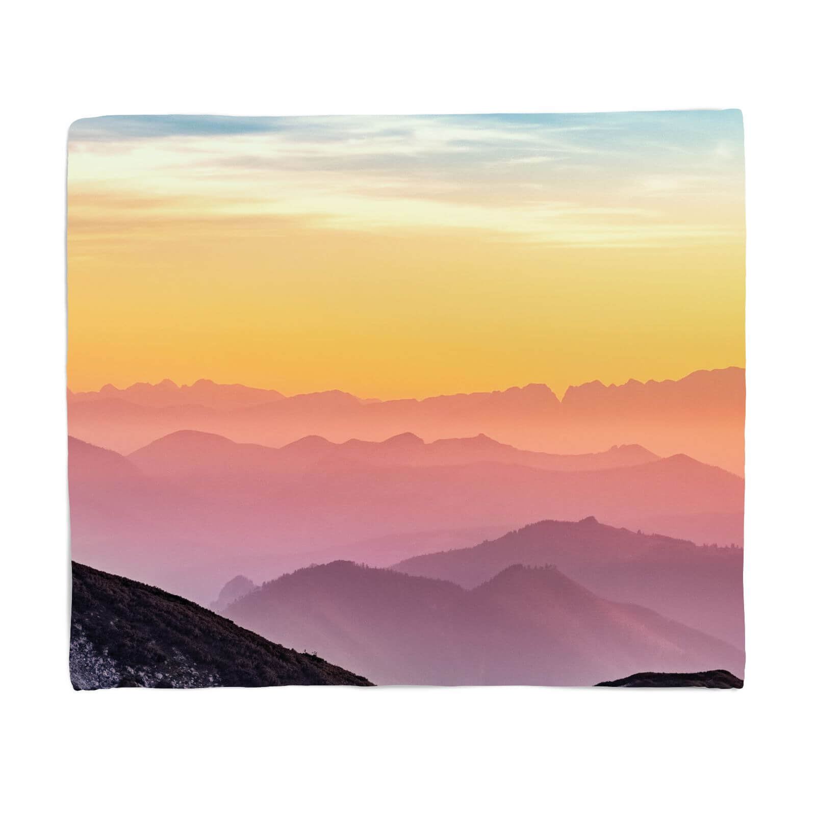 Rainbow Horizon Fleece Blanket