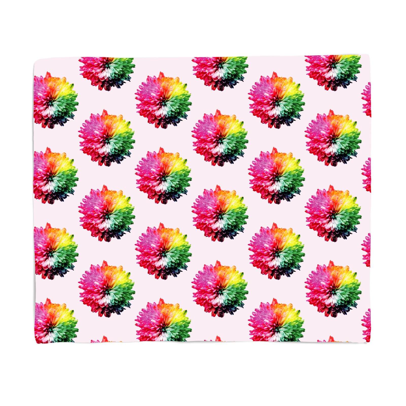Fluro Flower Pattern Light Fleece Blanket