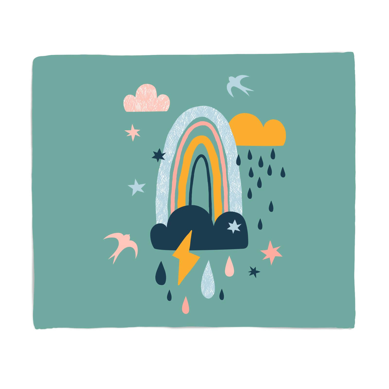 Rainbow Weather Fleece Blanket