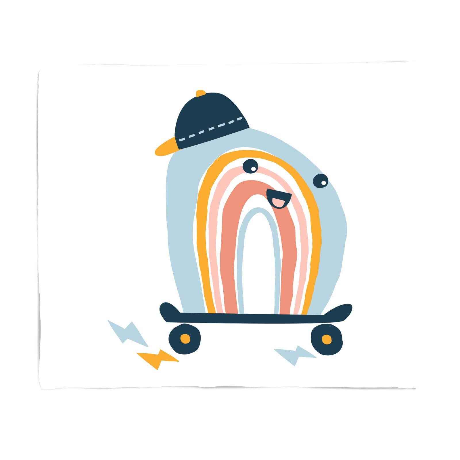 Skating Rainbow Fleece Blanket