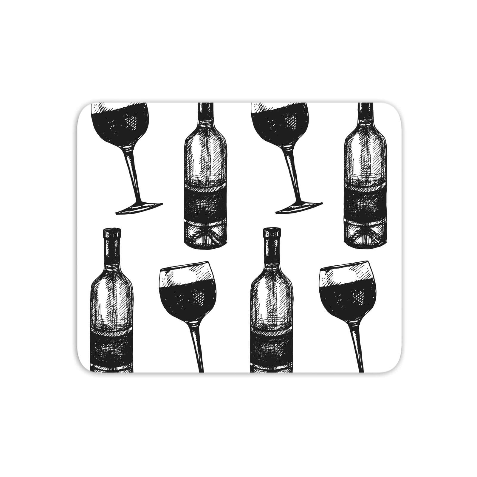 Red Wine And Bottle Mouse Mat