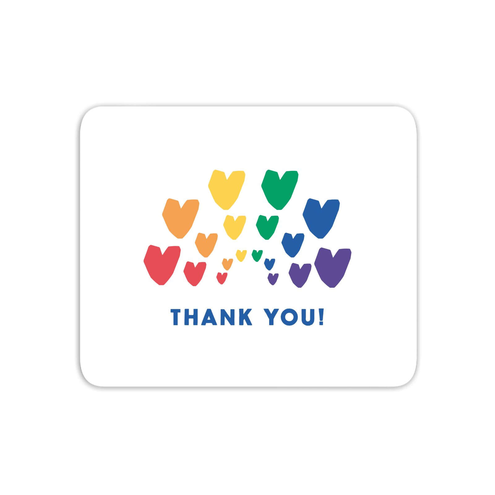 Thank You Rainbow Hearts Mouse Mat