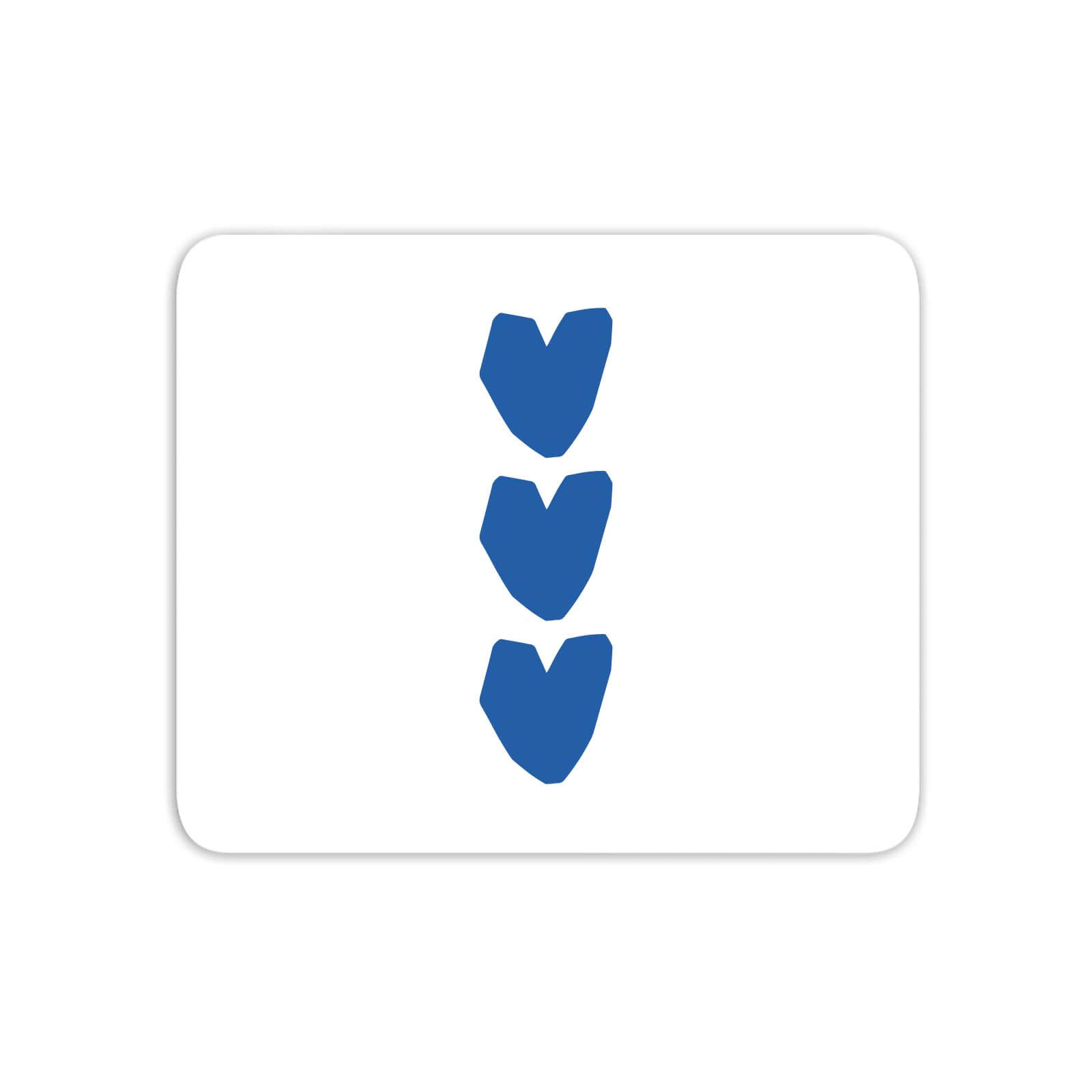 Three Blue Hearts Mouse Mat