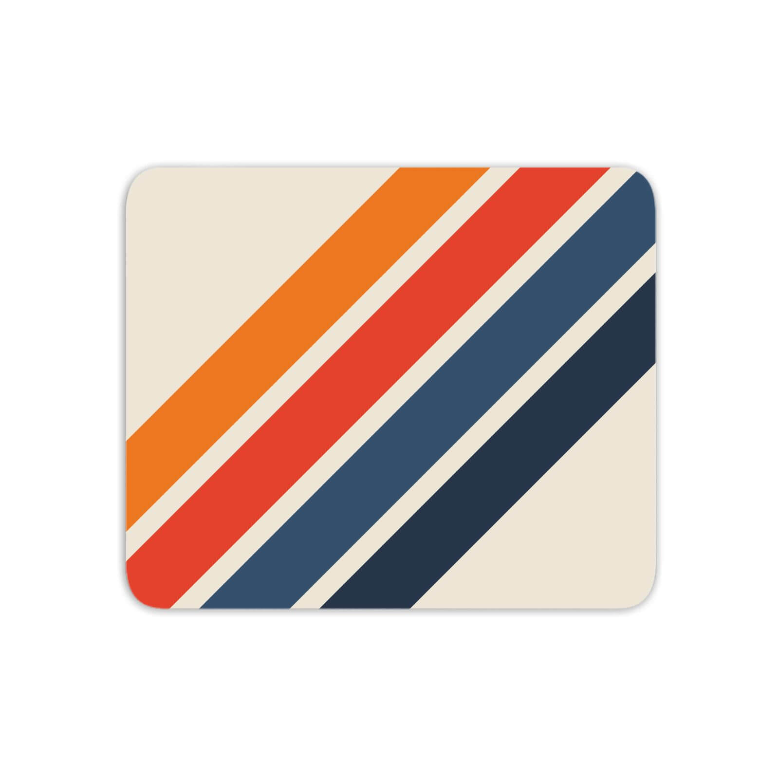 Blue Orange Retro Stripes Mouse Mat