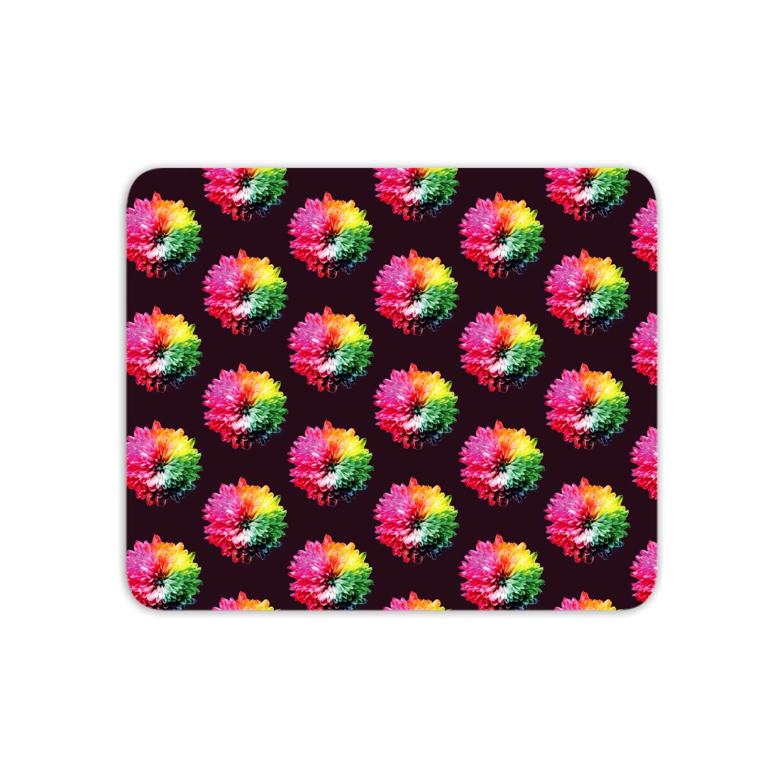 Fluro Flower Pattern Dark Mouse Mat