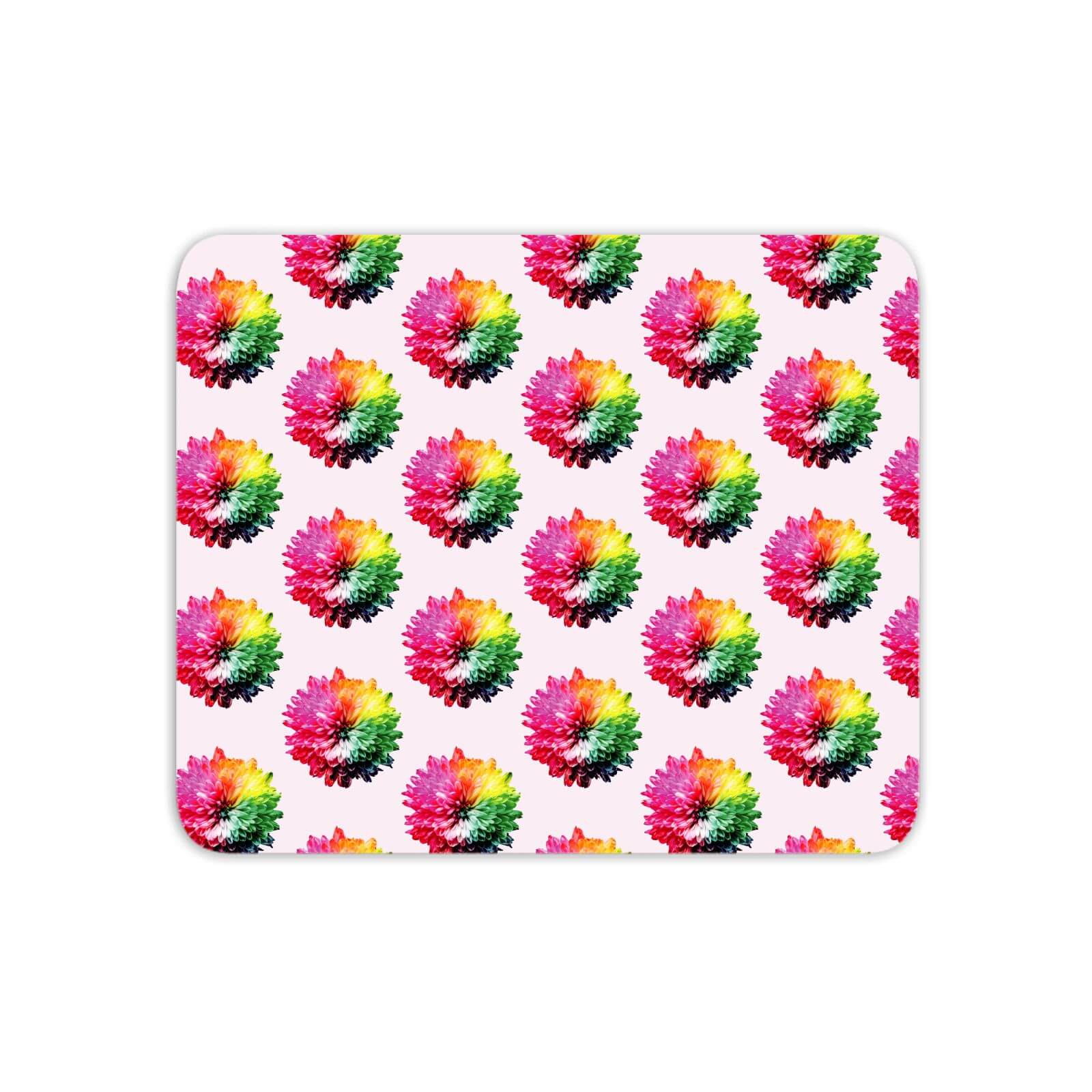 Fluro Flower Pattern Light Mouse Mat