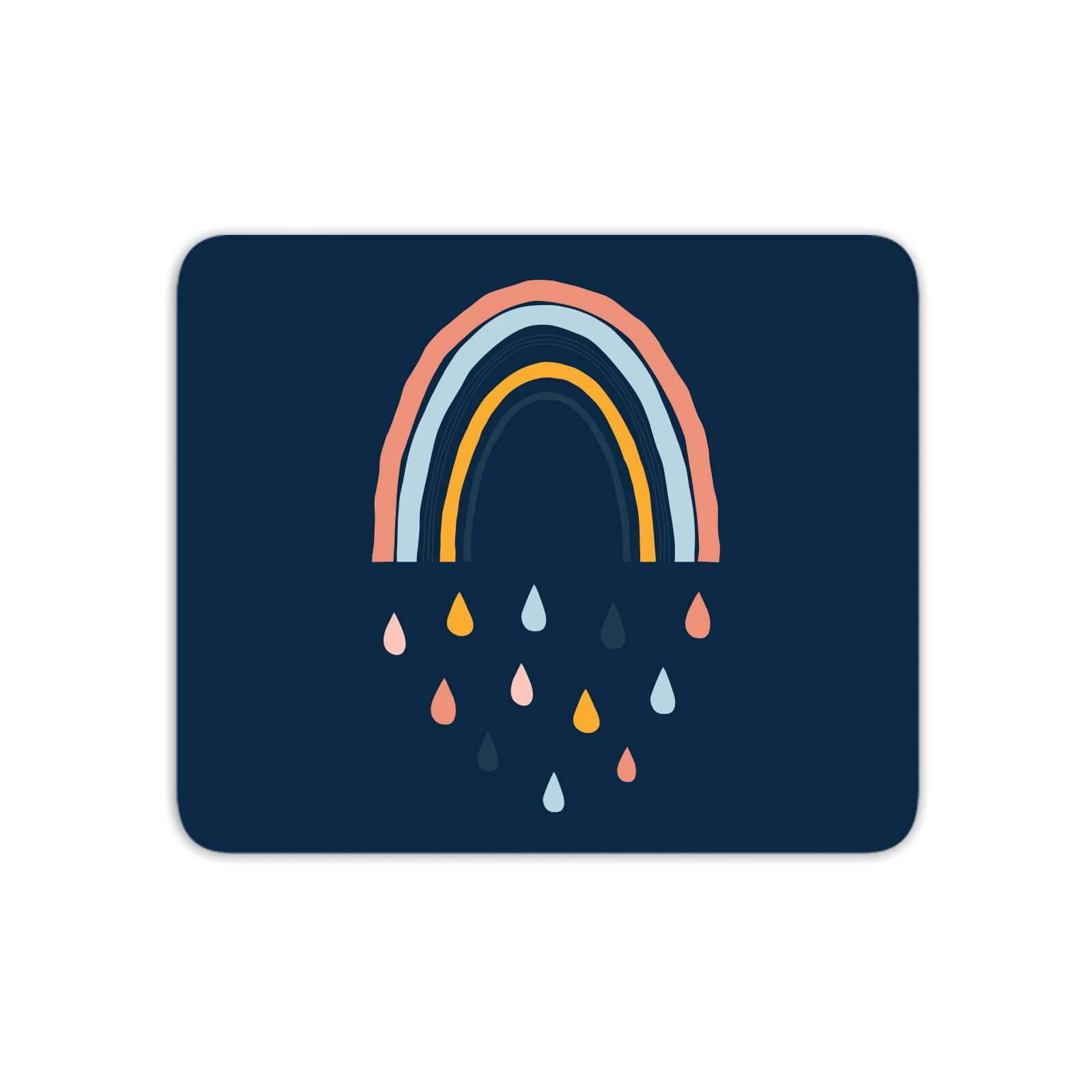 Rainbow And Rain Fall Mouse Mat