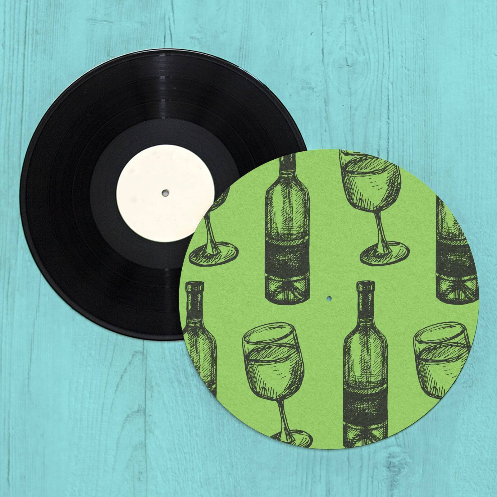White Wine And Bottle Slip Mat