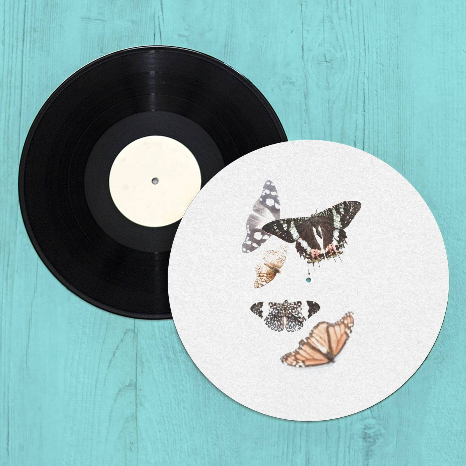 Isolated Butterflies Slip Mat