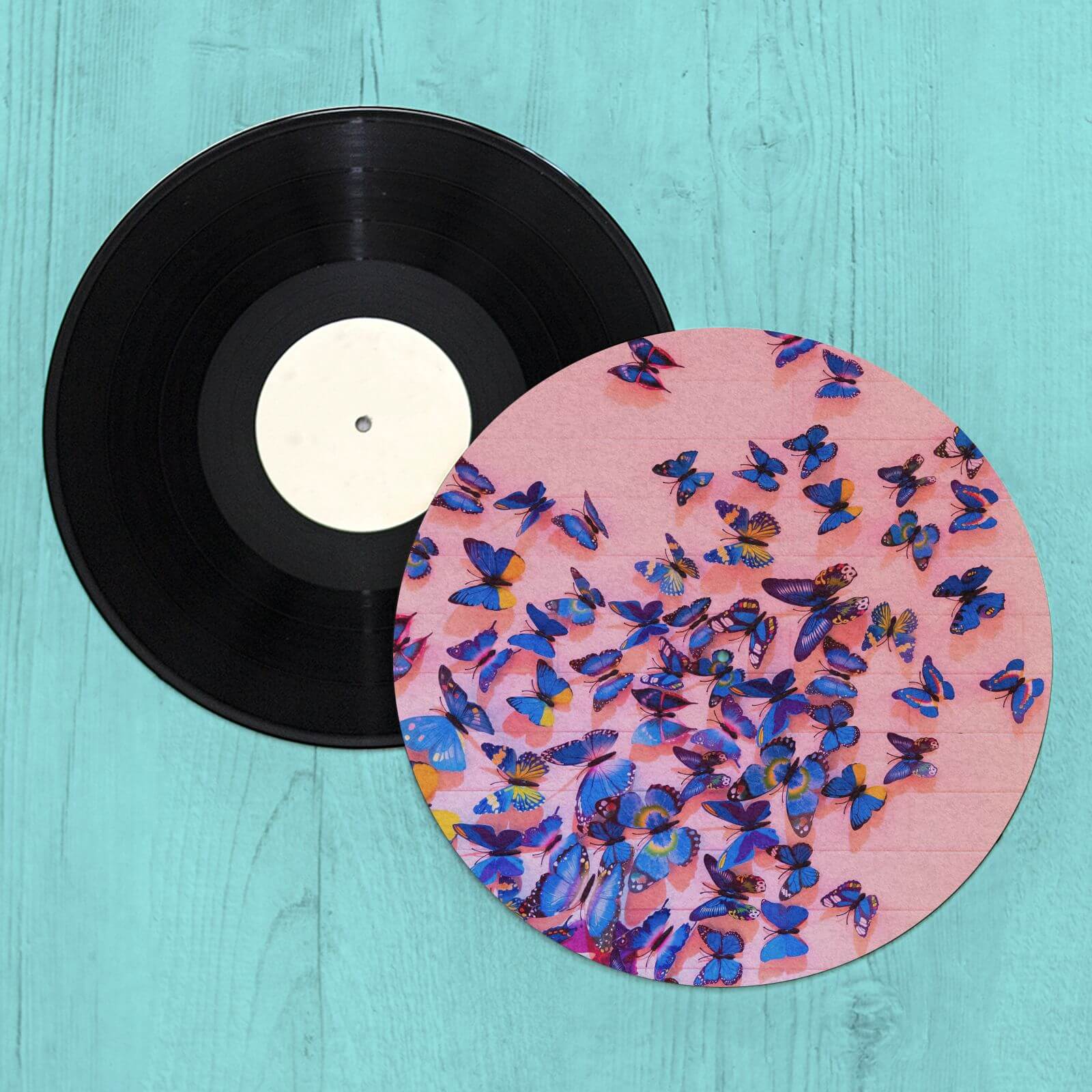 Girly Butterfly Crowd Slip Mat