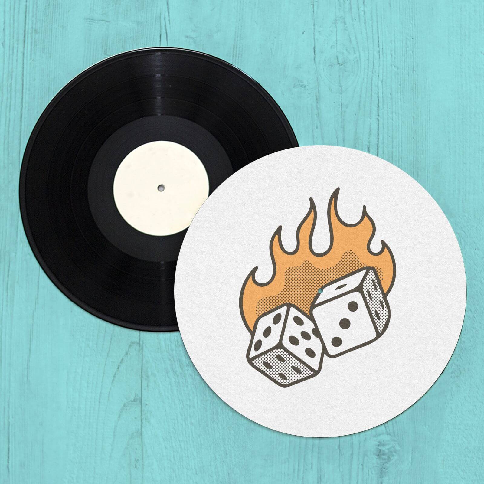 Flaming Dice Slip Mat