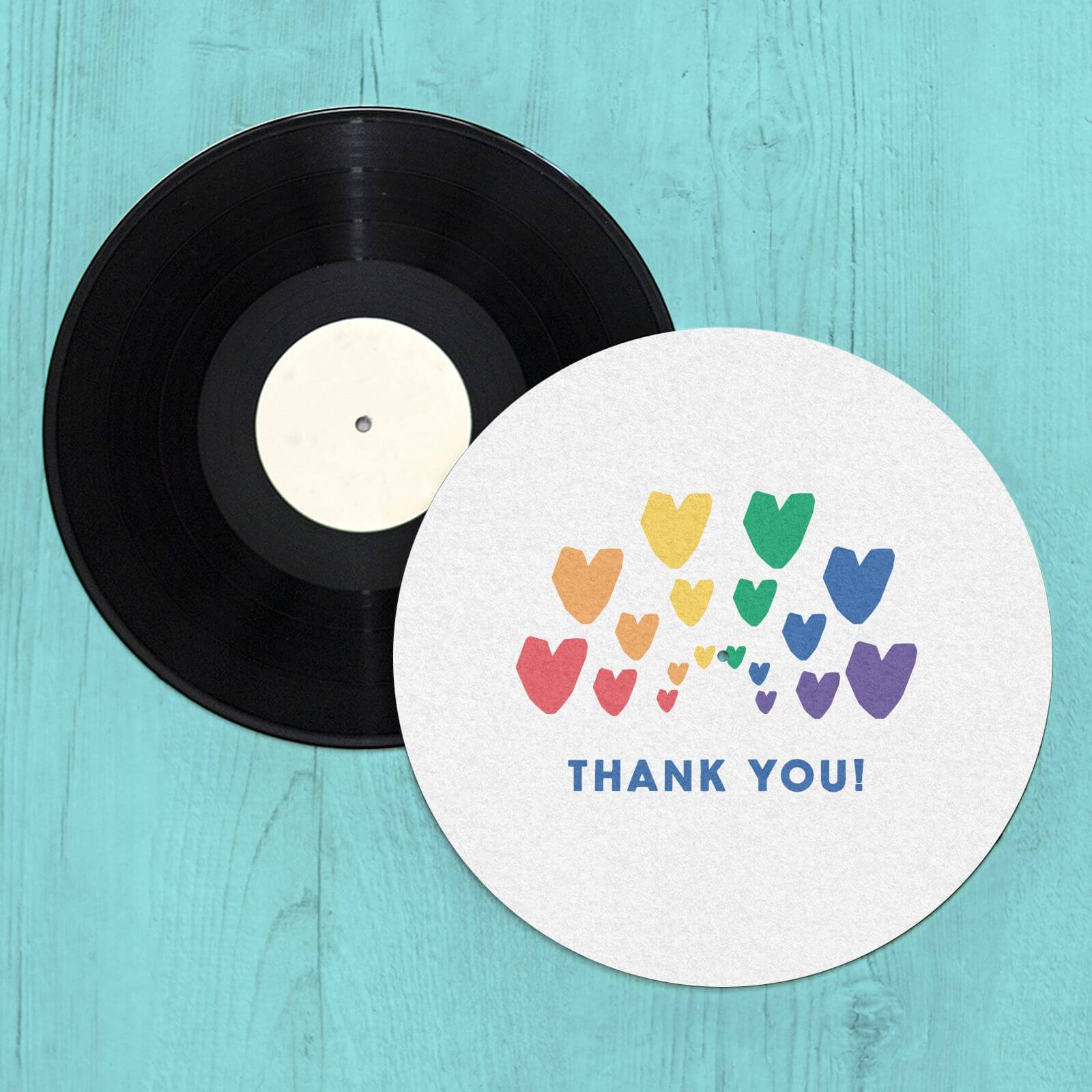 Thank You Rainbow Hearts Slip Mat