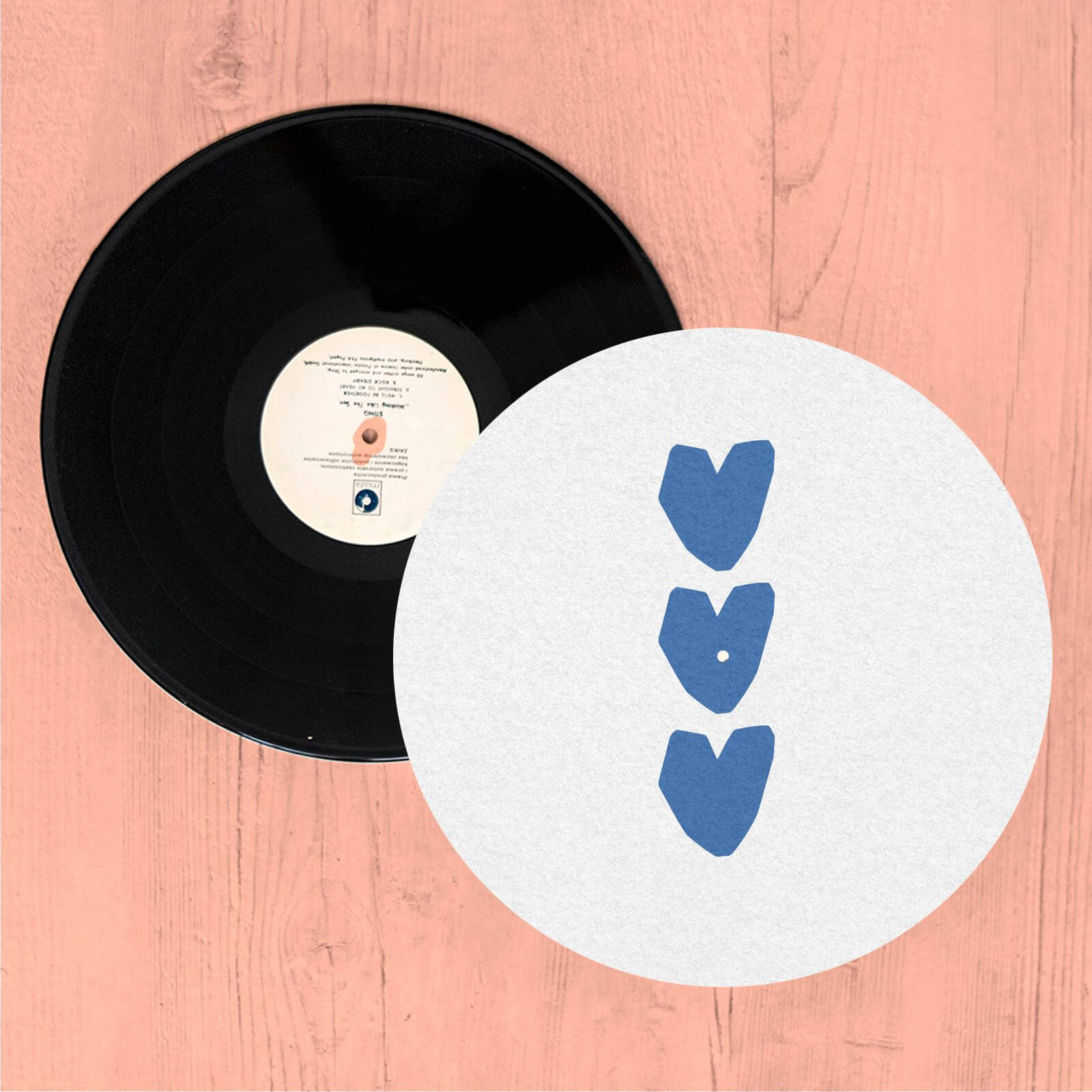 Three Blue Hearts Slip Mat