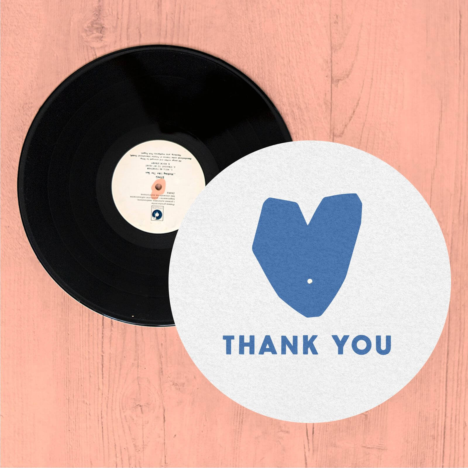 Blue Heart Thank You Slip Mat