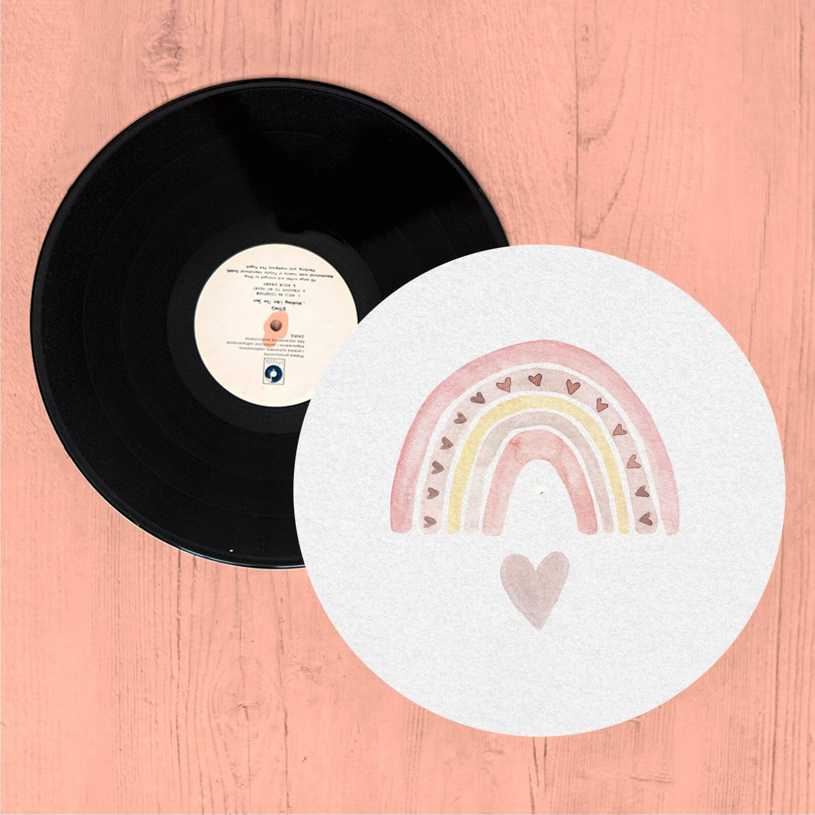 Watercolour Rainbow And Heart Slip Mat